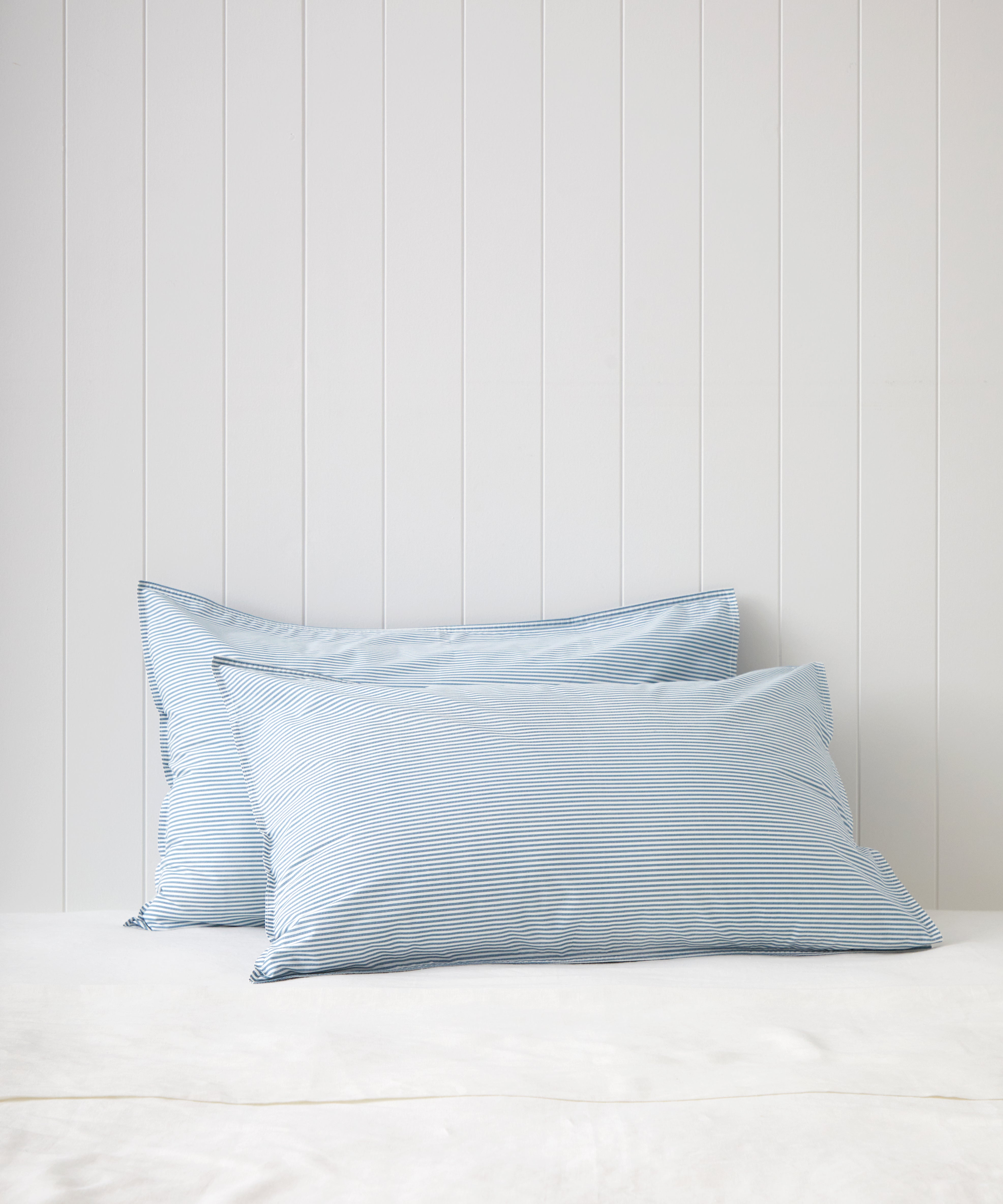 Purity Organic Cotton Standard Pillowcase Set | Blue Stripe-1
