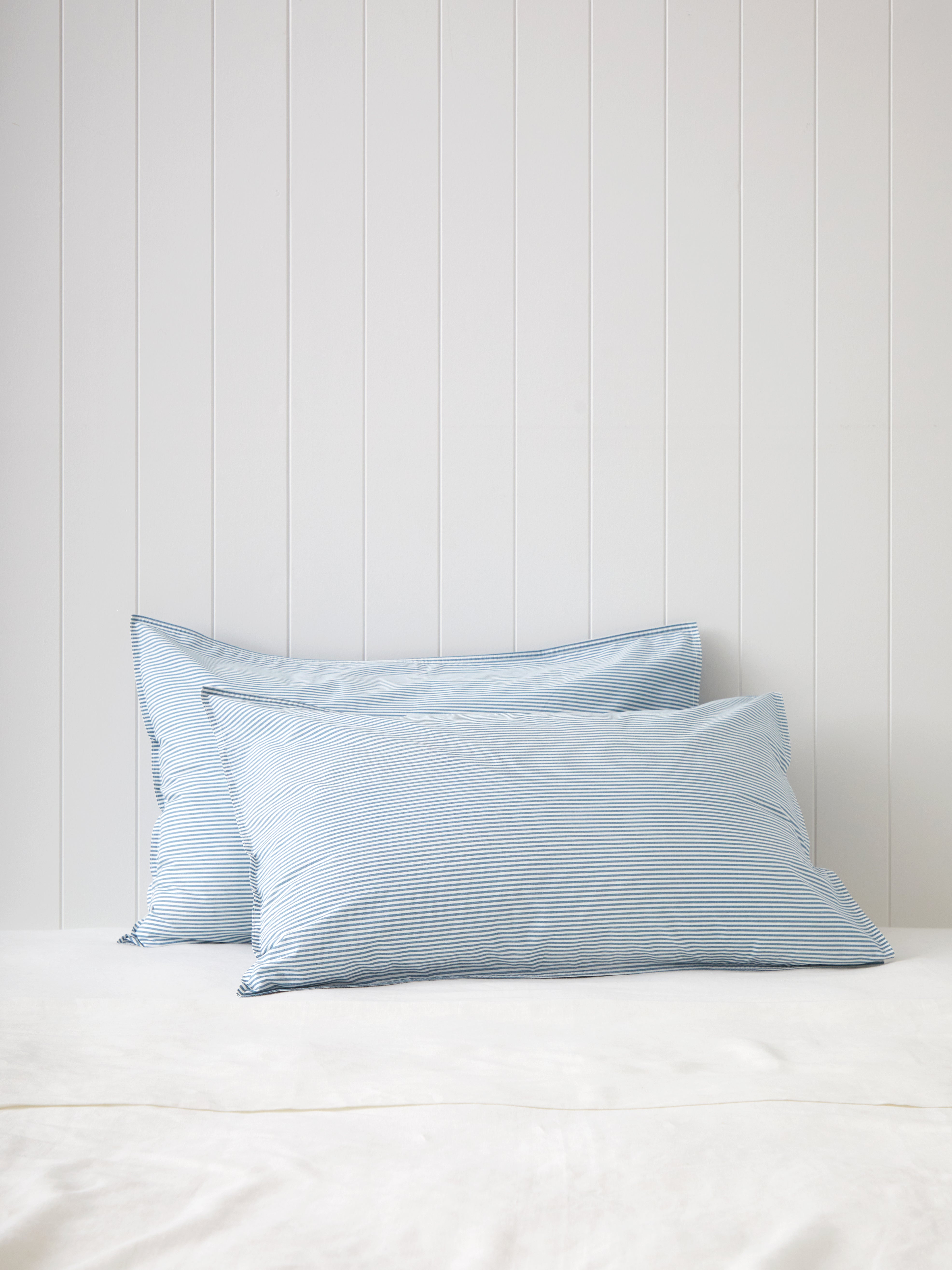Purity Organic Cotton Standard Pillowcase Set | Blue Stripe-1