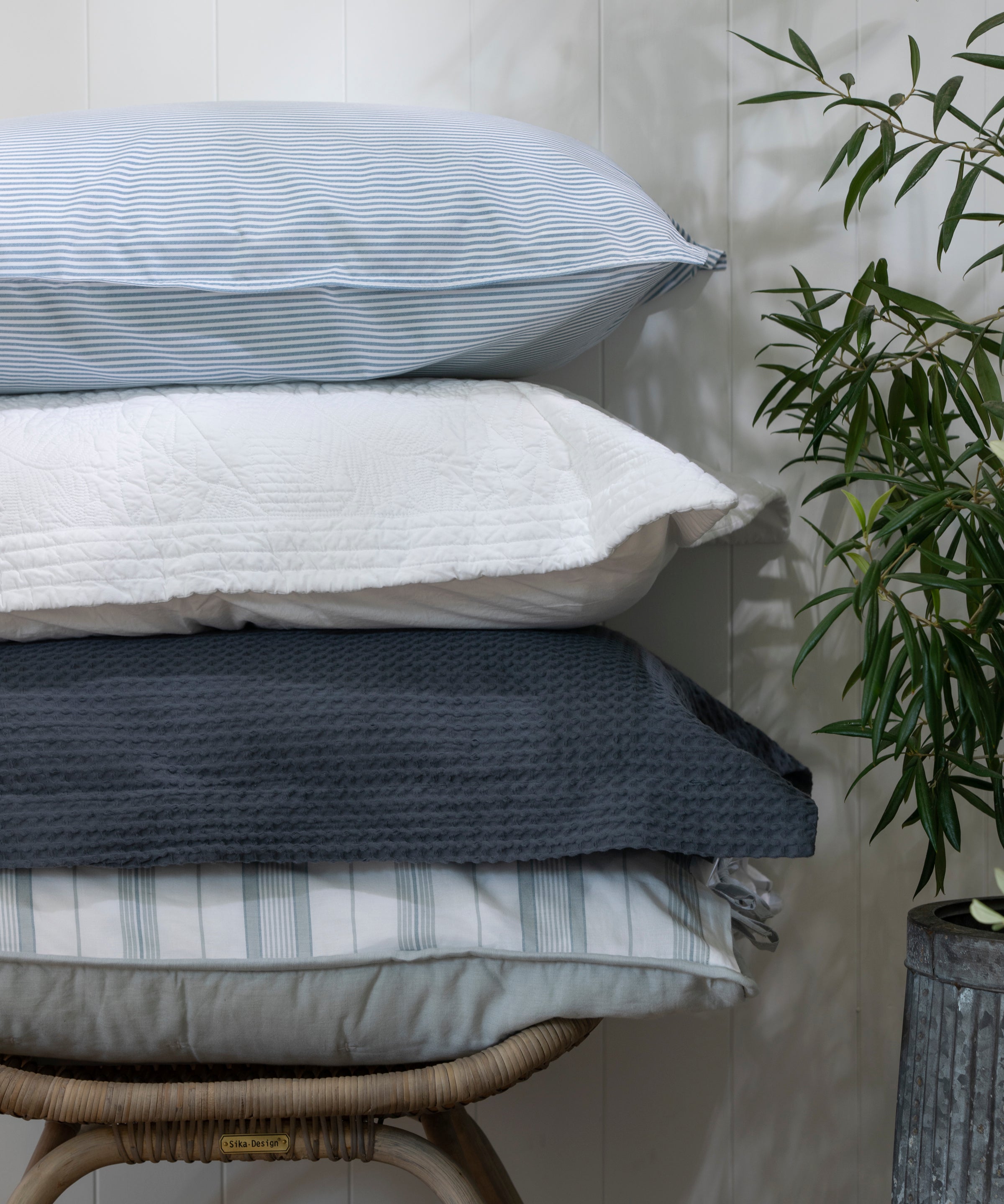 Purity Organic Cotton Standard Pillowcase Set | Blue Stripe-3