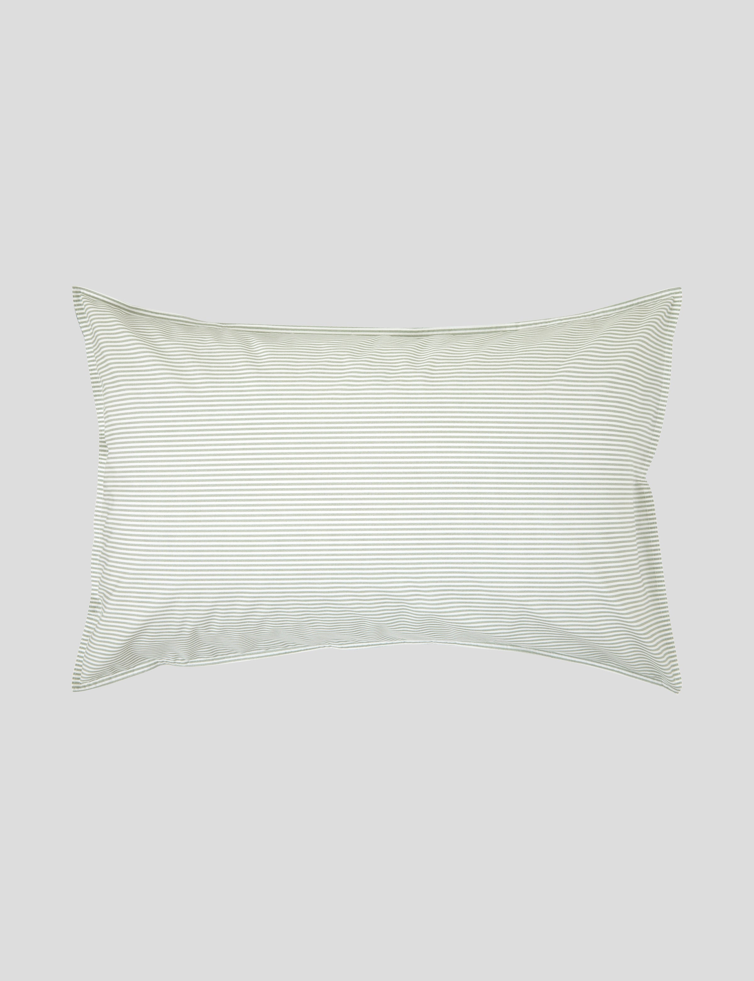 Purity Organic Cotton Standard Pillowcase Set | Green Stripe-1