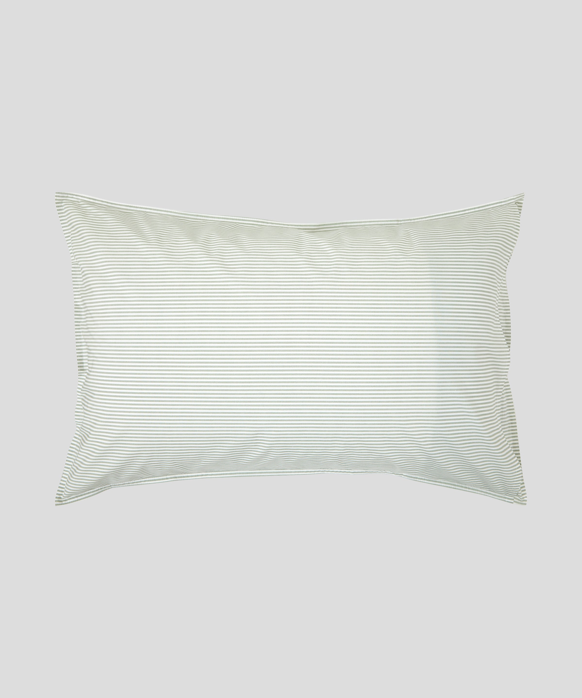 Purity Organic Cotton Standard Pillowcase Set | Green Stripe-3