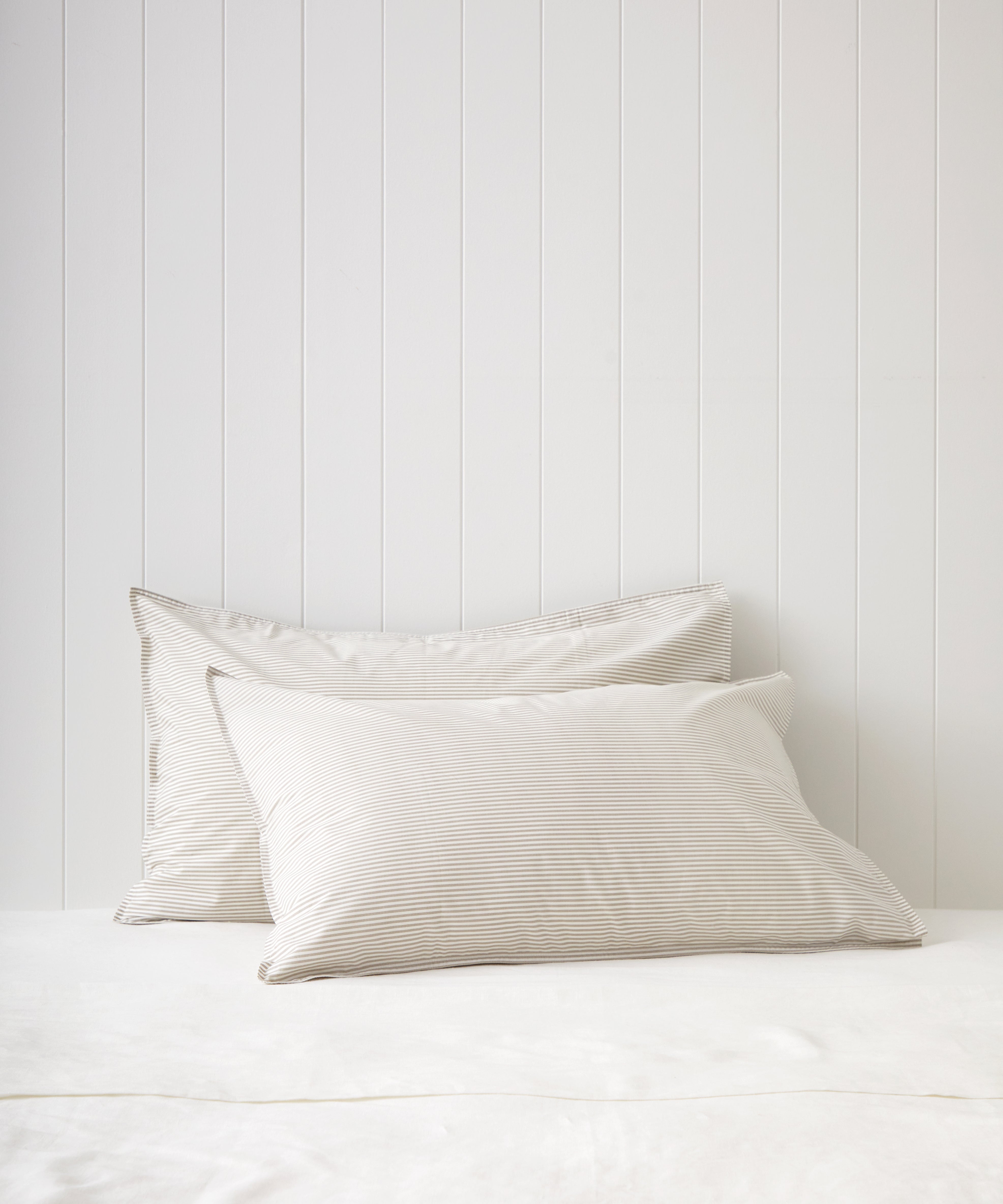 Purity Organic Cotton Standard Pillowcase Set | Natural Stripe-1