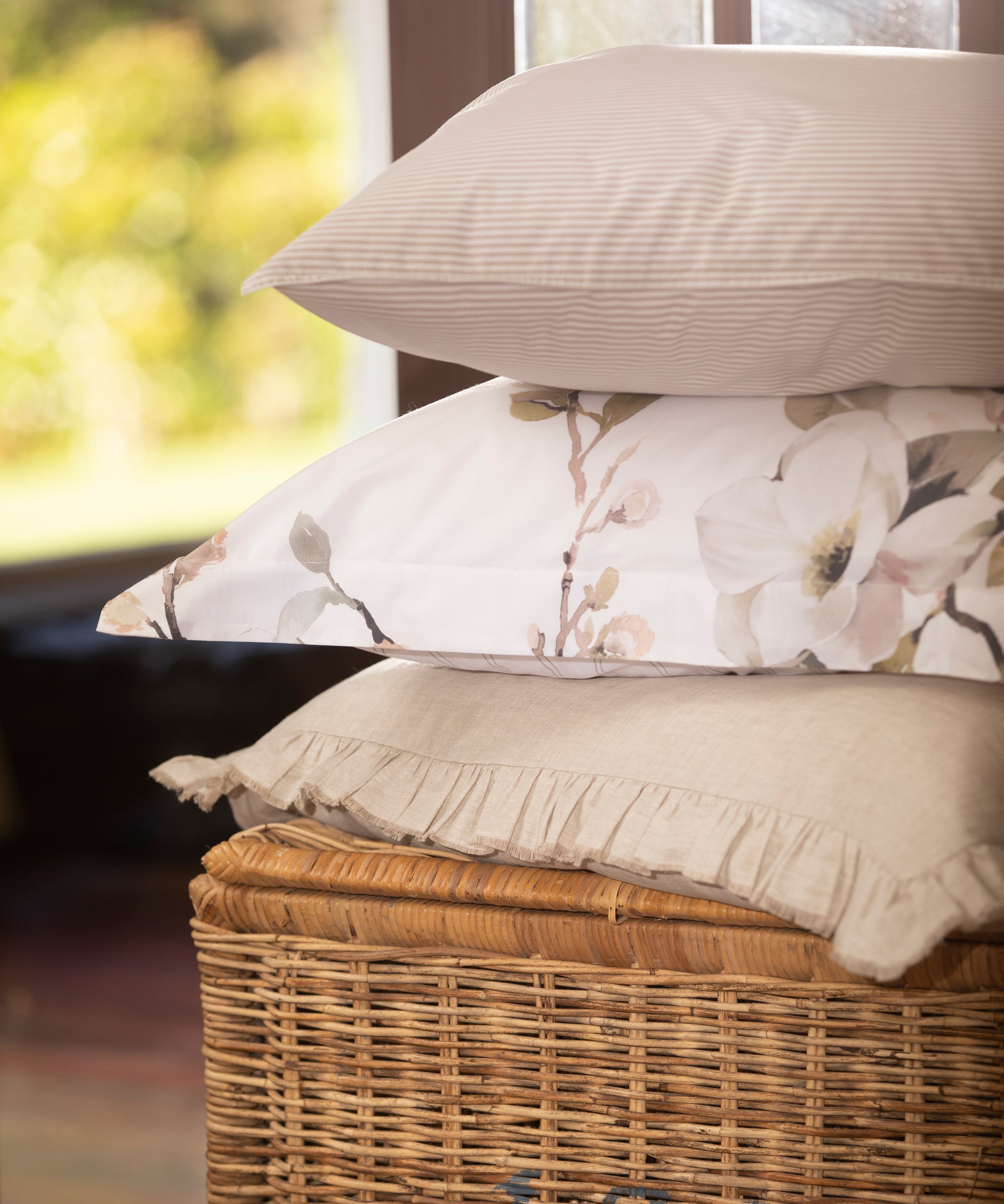 Purity Organic Cotton Standard Pillowcase Set | Natural Stripe-2