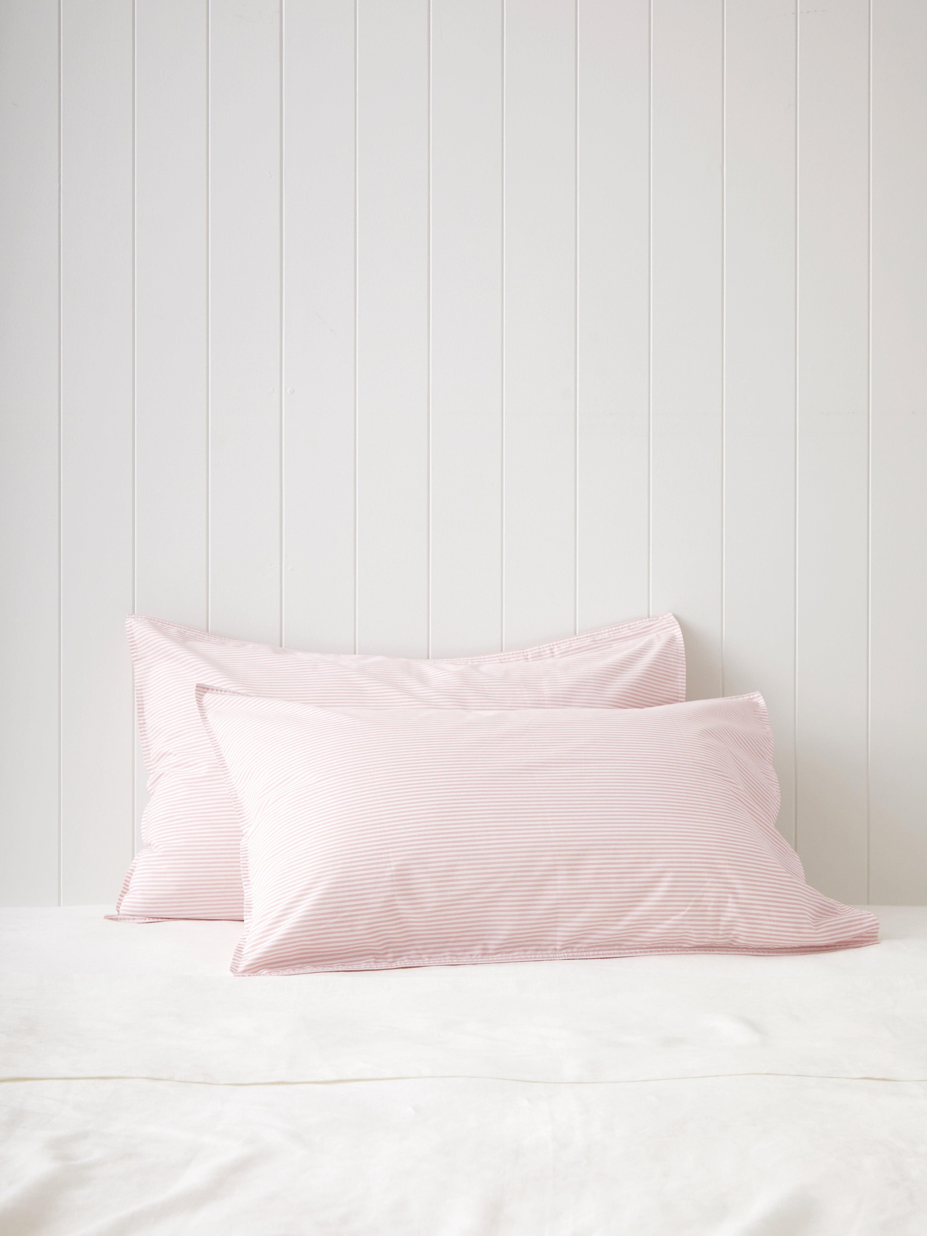 Purity Organic Cotton Standard Pillowcase Set | Pink Stripe-1