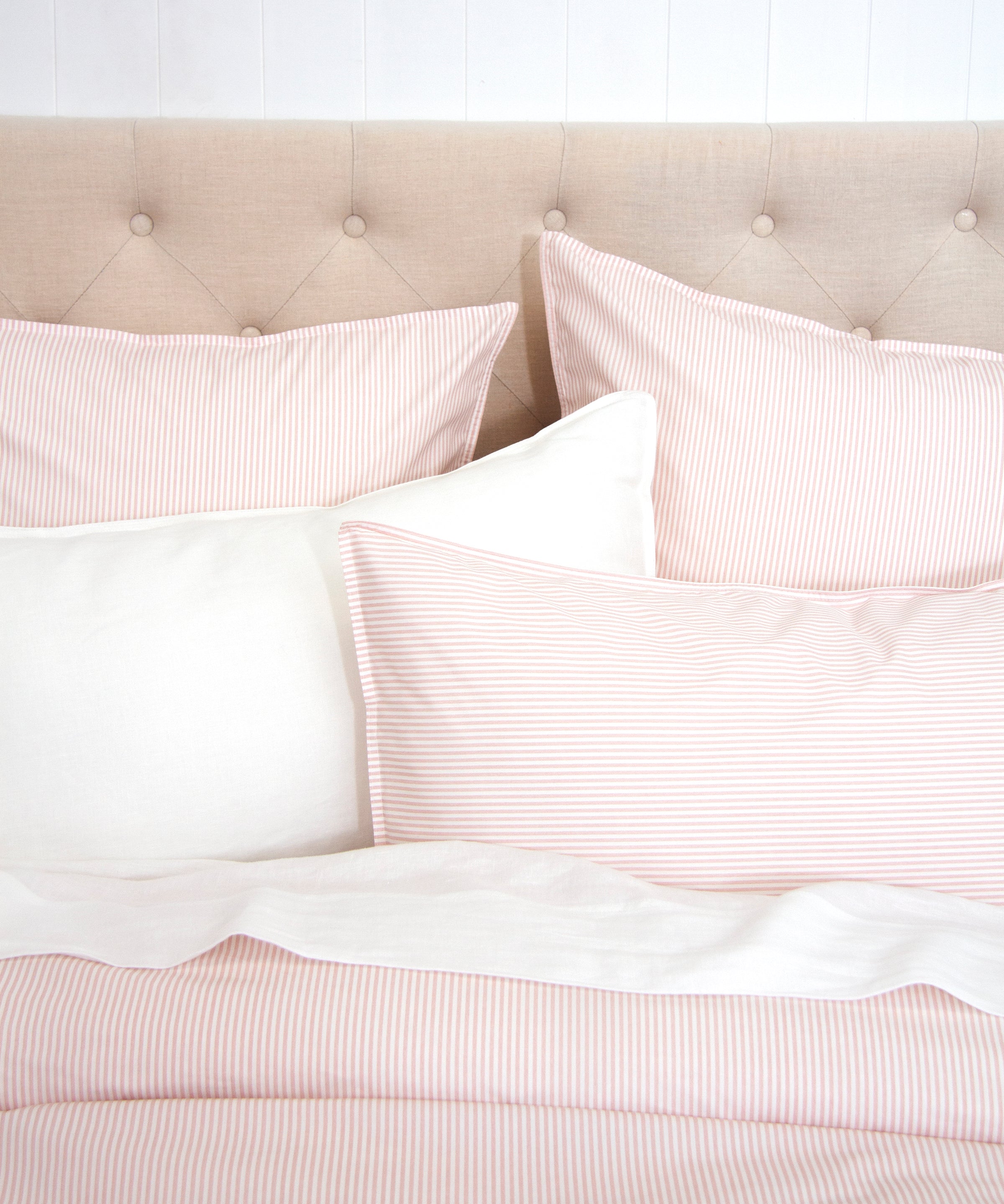 Purity Organic Cotton Standard Pillowcase Set | Pink Stripe-2