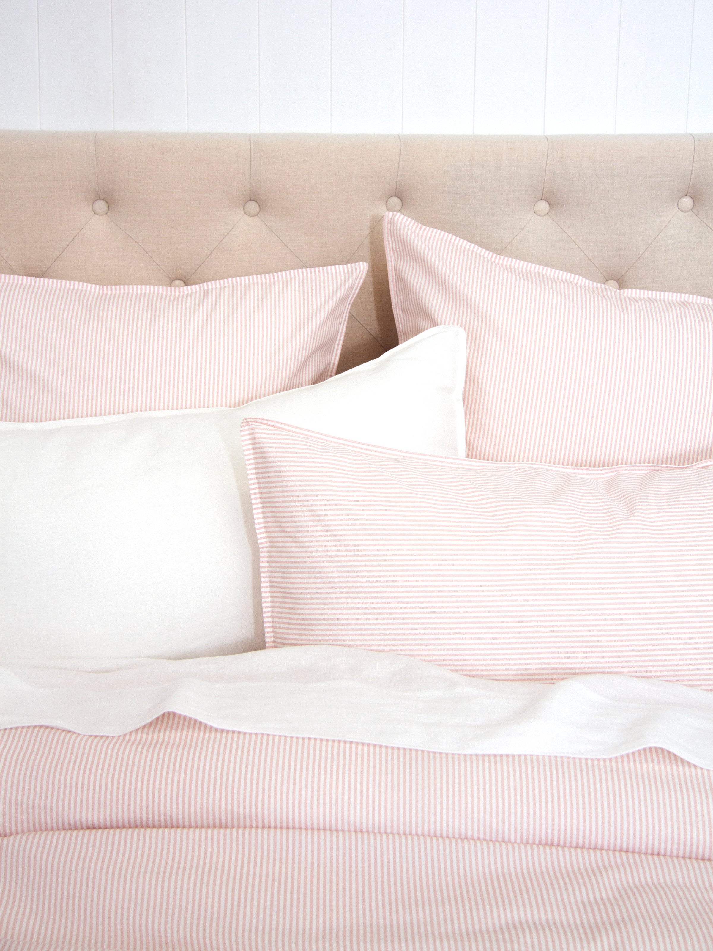 Purity Organic Cotton Standard Pillowcase Set | Pink Stripe-2