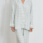 Quinn Long Sleeve PJ Shirt | Green Gingham-1