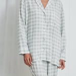 Quinn Long Sleeve PJ Shirt | Green Gingham-3