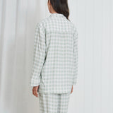 Quinn Long Sleeve PJ Shirt | Green Gingham-4