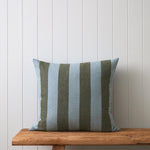 Raya Large Square Cushion Cover | Green Stripe-1