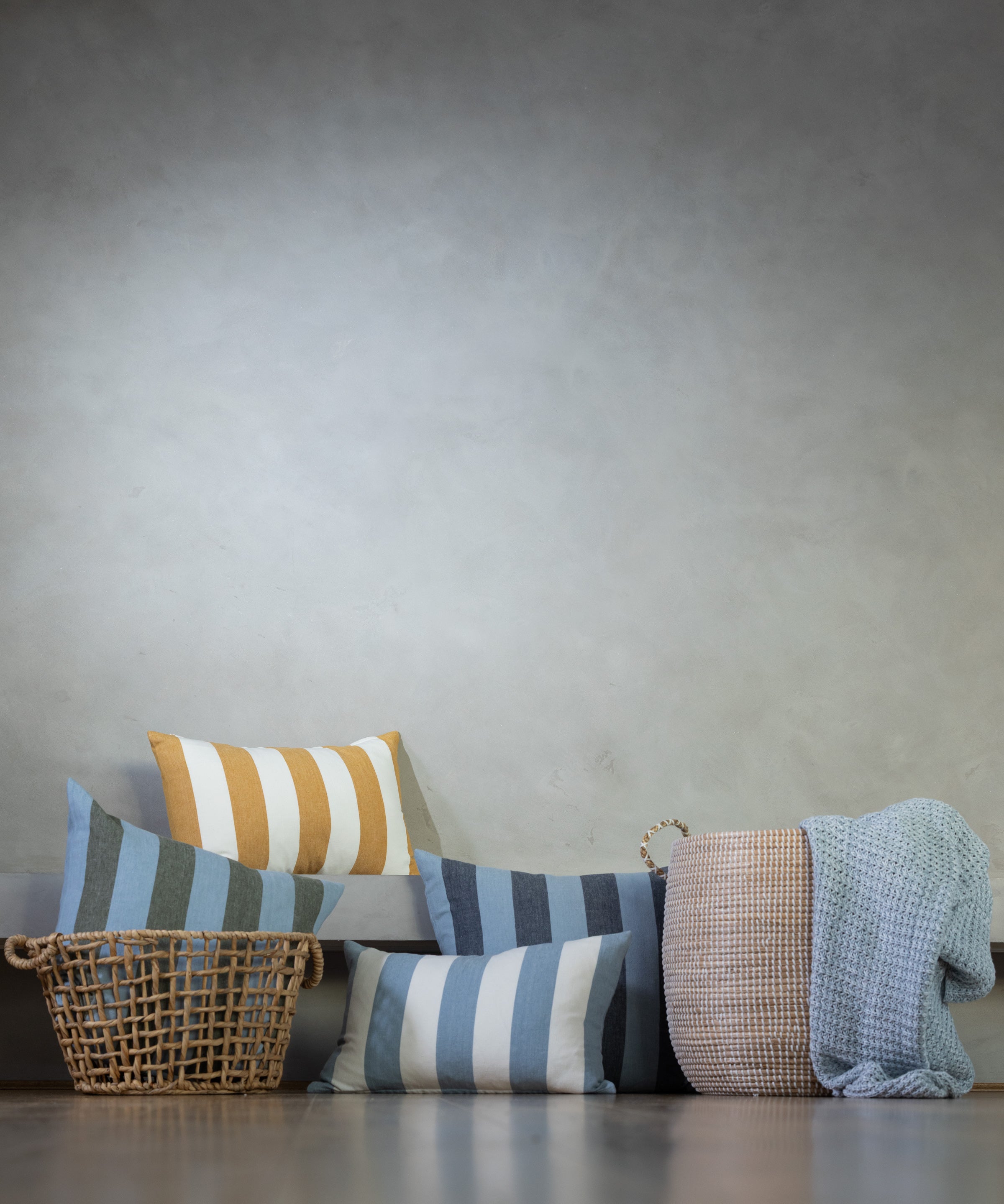 Raya Large Square Cushion Cover | Green Stripe-2