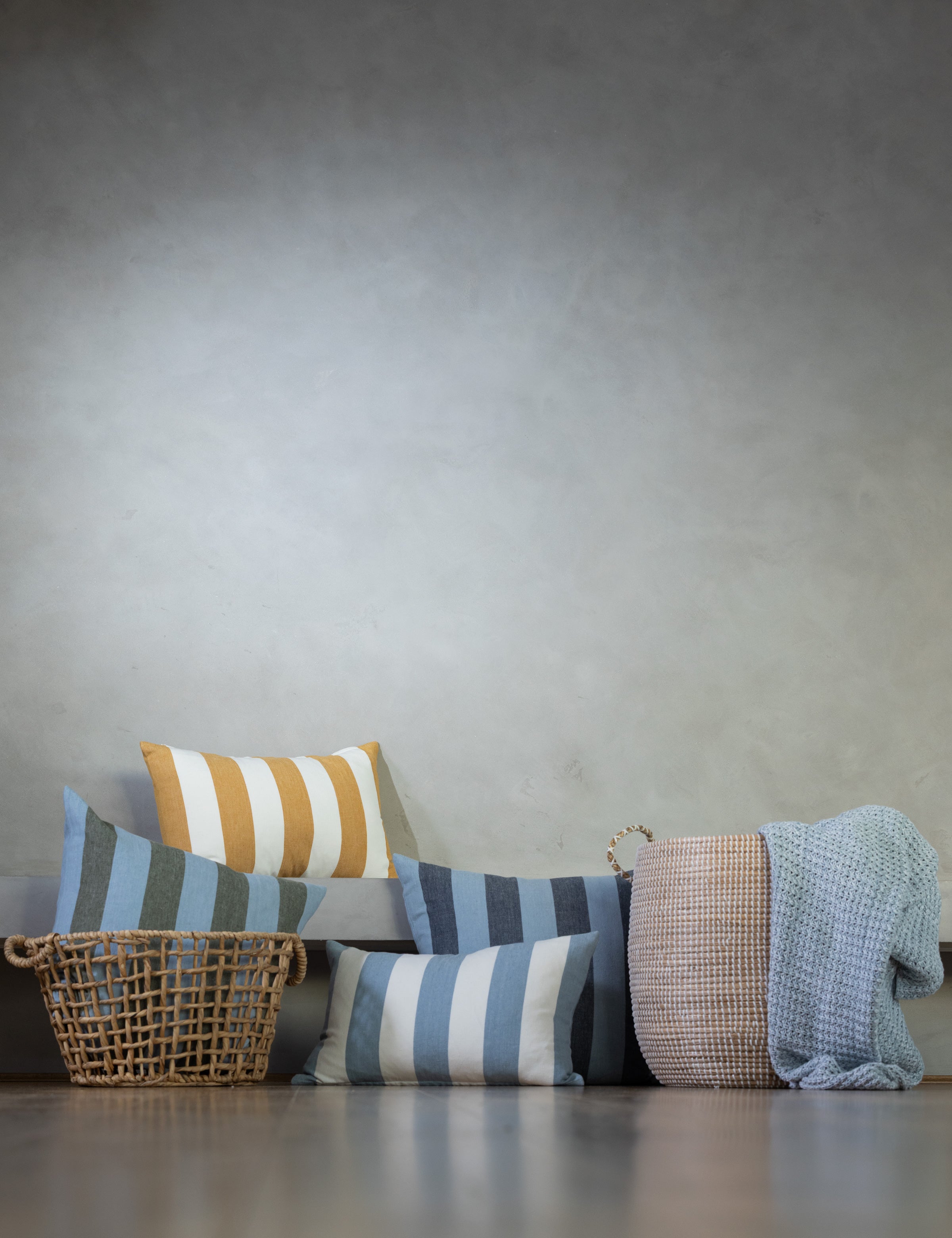 Raya Large Square Cushion Cover | Green Stripe-2