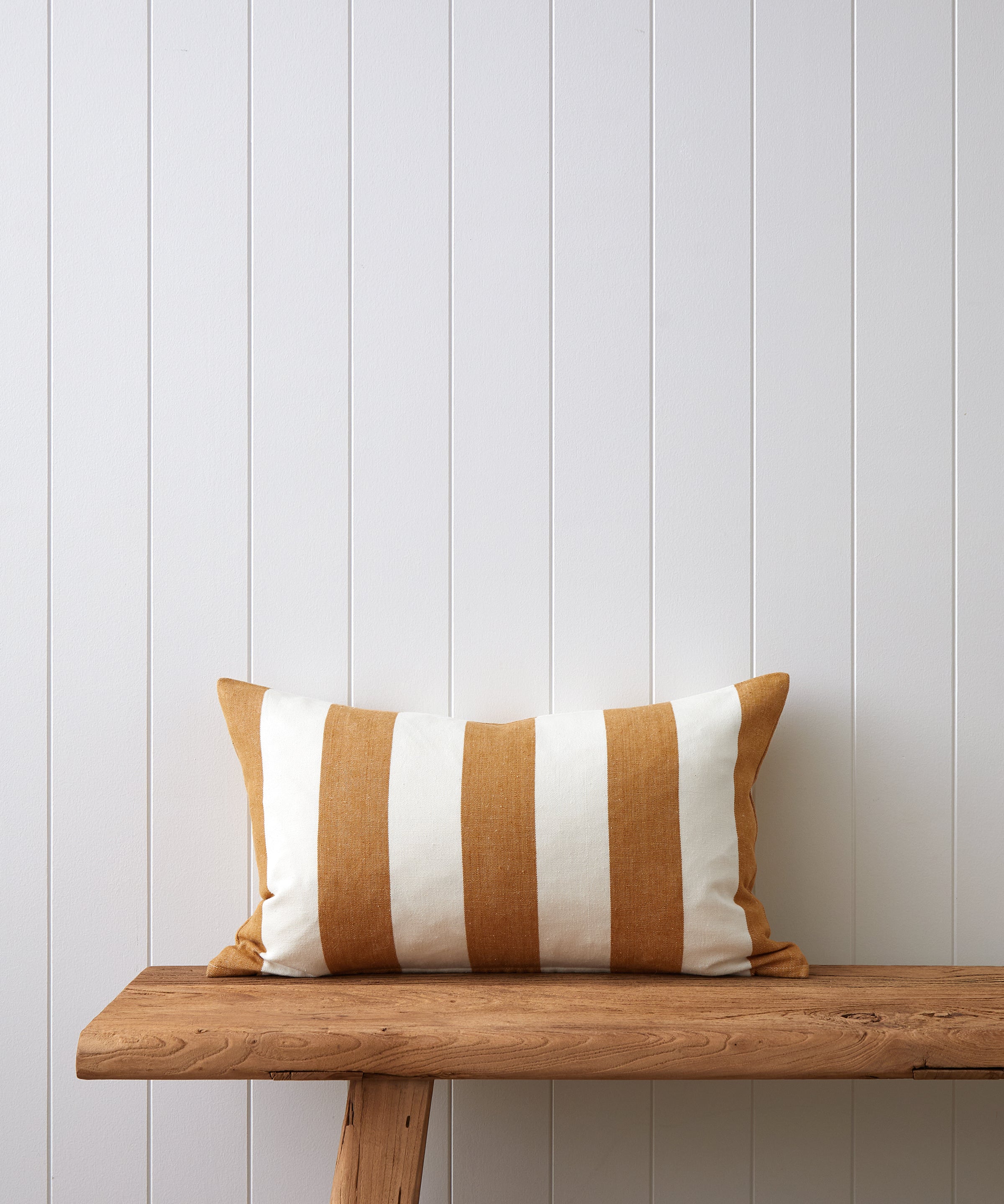Raya Rectangle Cushion Cover | Amber Stripe-1