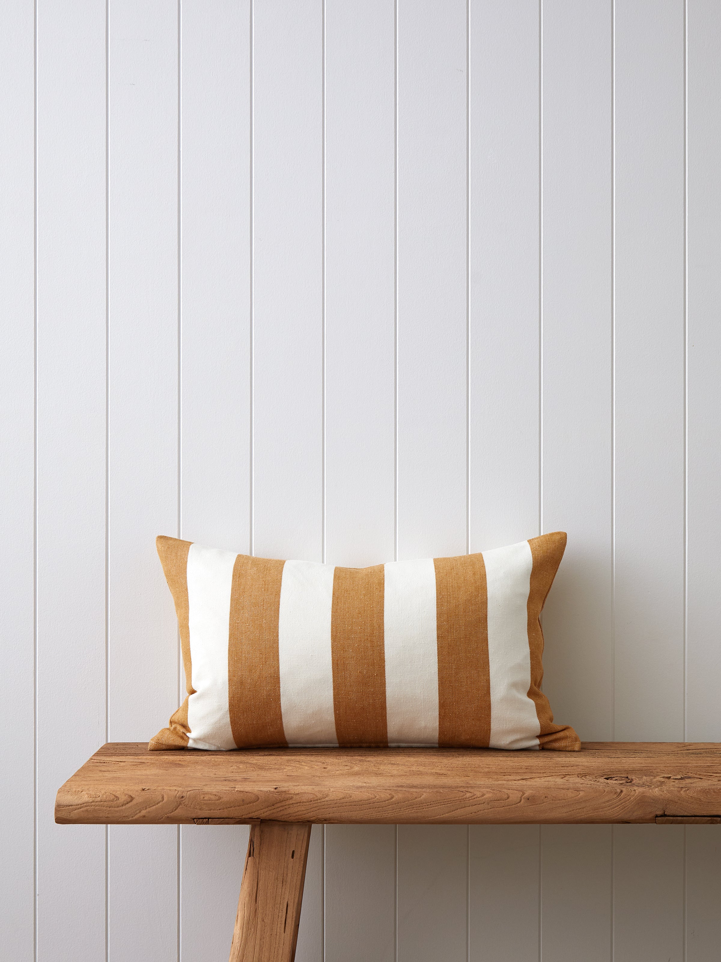 Raya Rectangle Cushion Cover | Amber Stripe-1