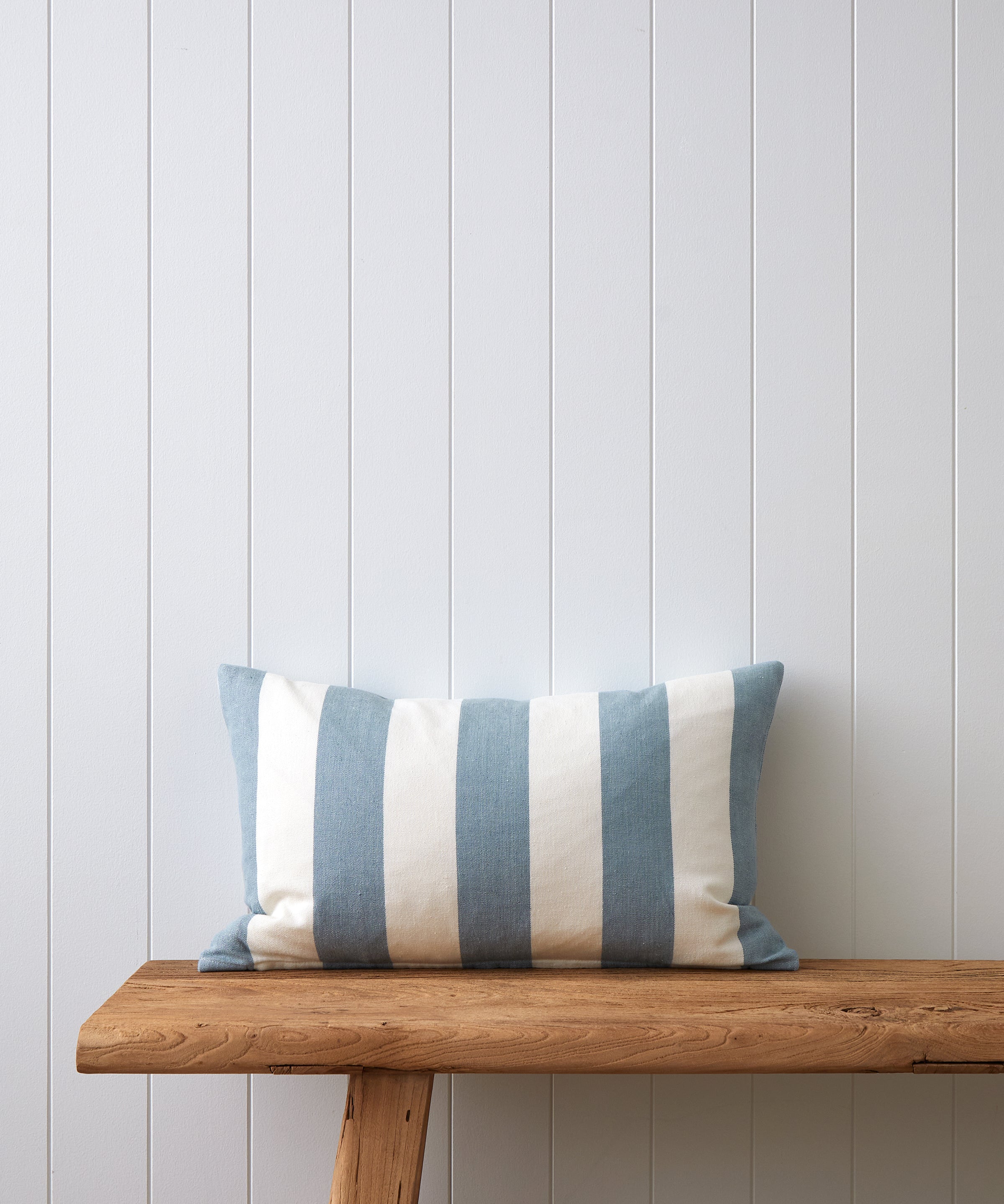Raya Rectangle Cushion Cover | Blue Stripe-1