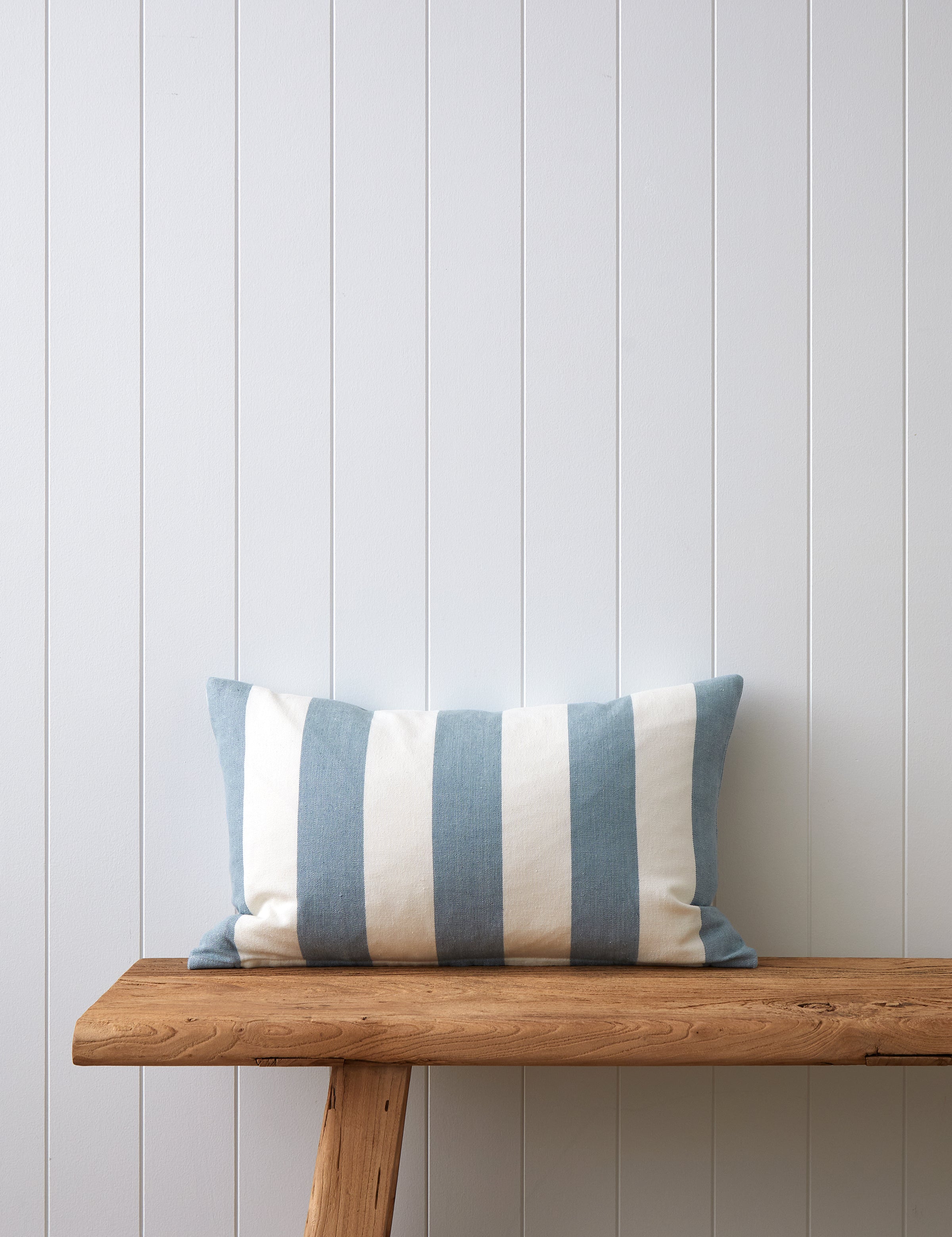 Raya Rectangle Cushion Cover | Blue Stripe-1
