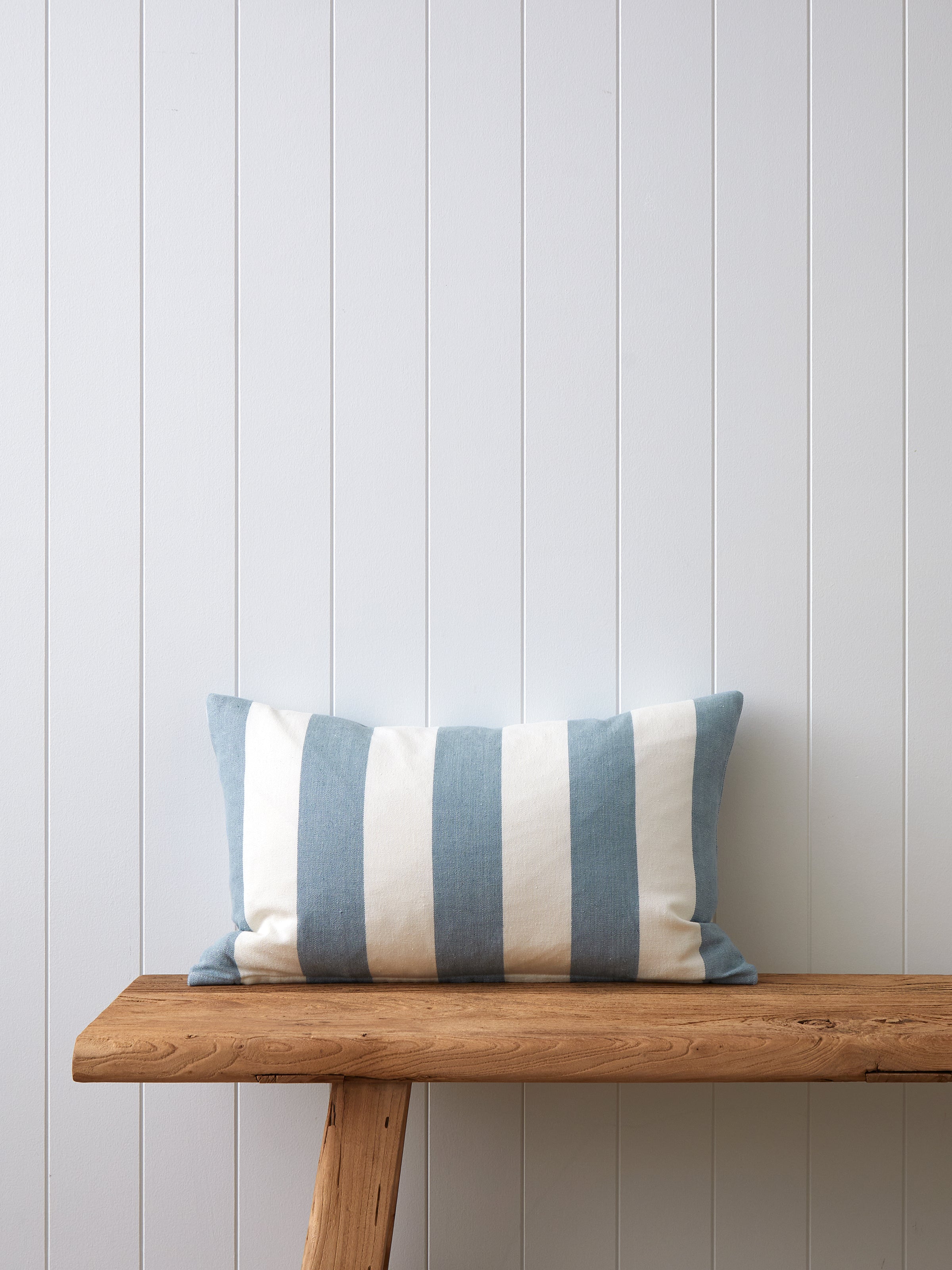 Raya Rectangle Cushion Cover | Blue Stripe-1