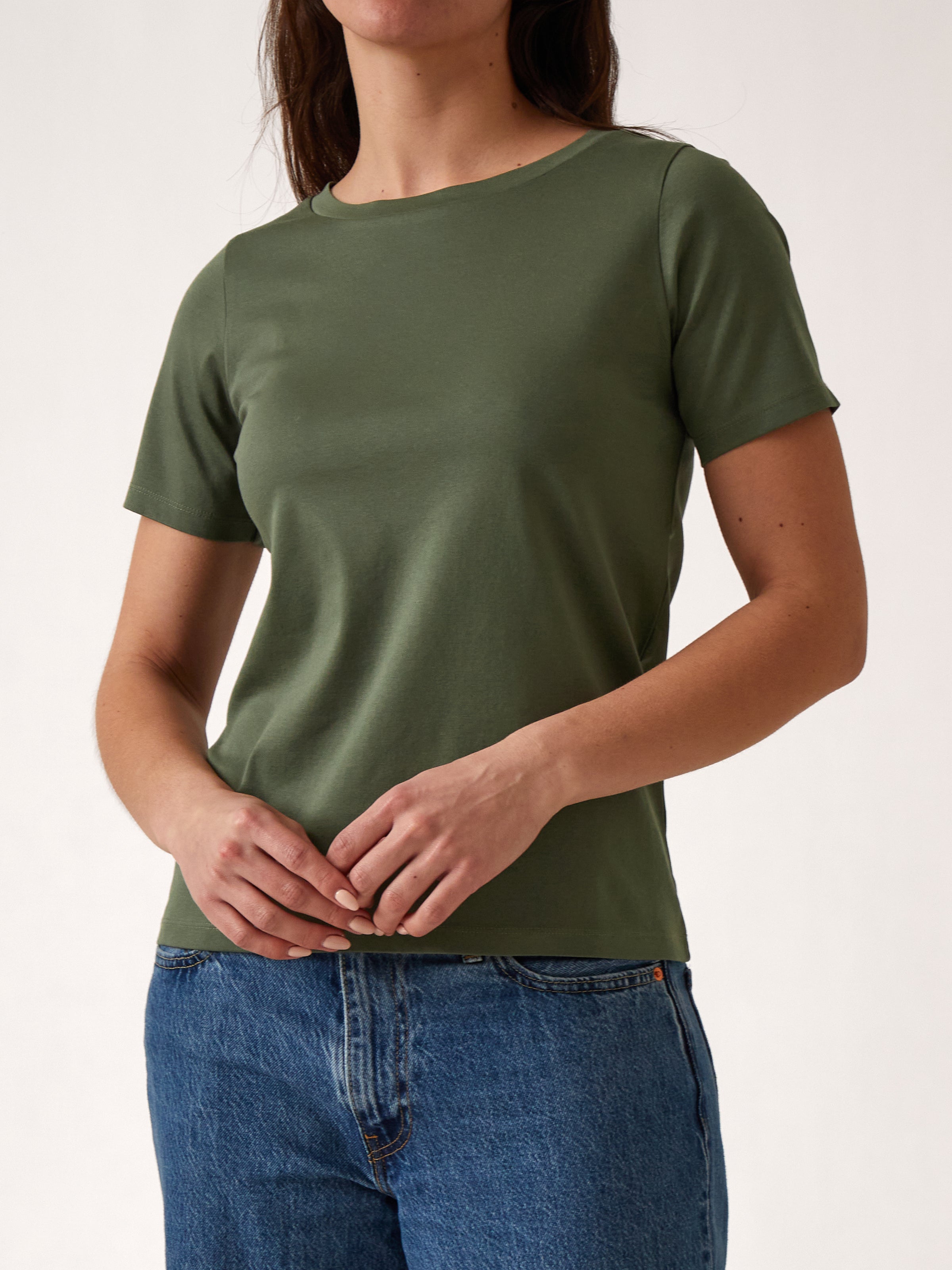 Reese Knit Tee Shirt | Green-1