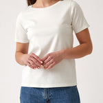 Reese Knit Tee Shirt | White-1