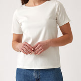 Reese Knit Tee Shirt | White-1
