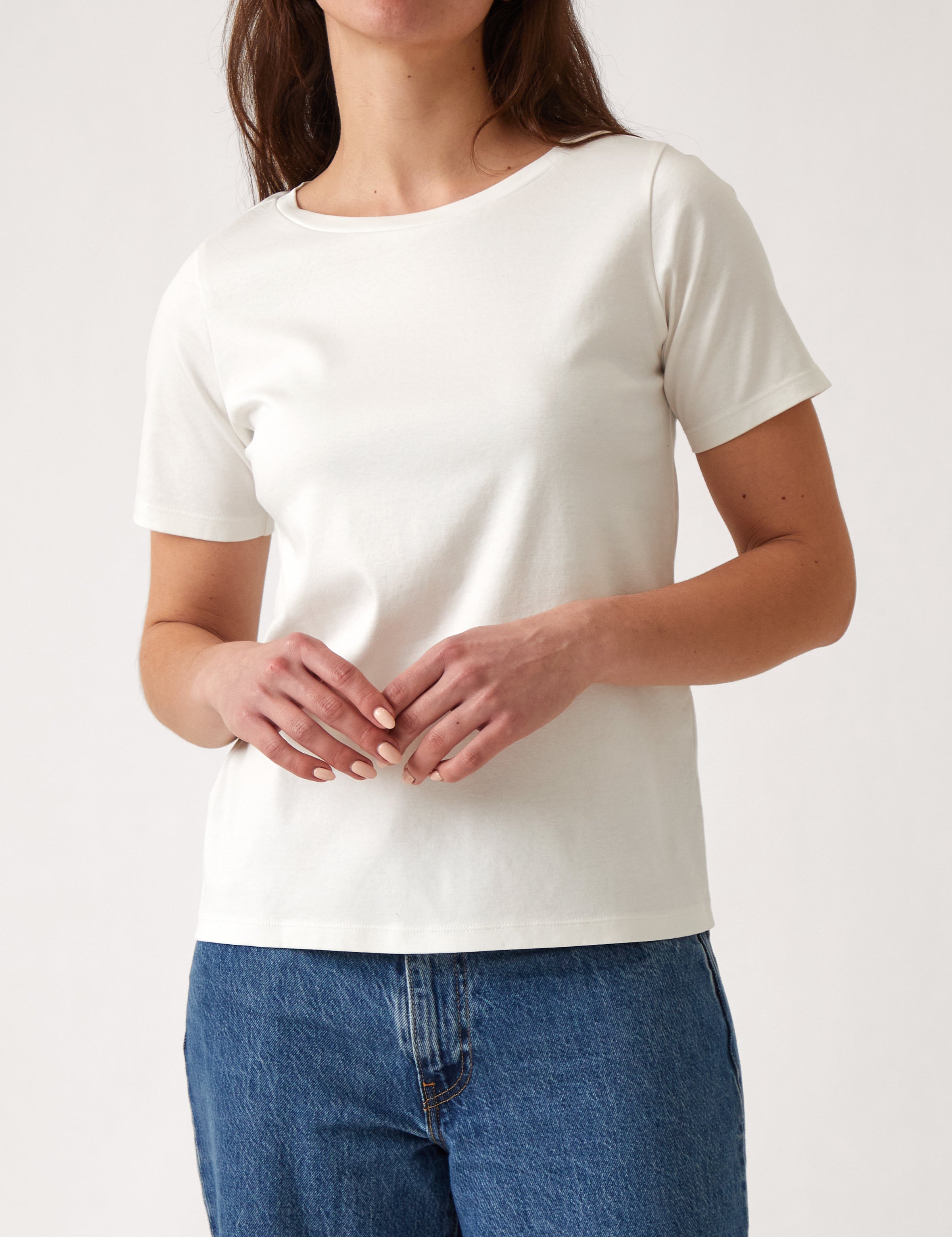 Reese Knit Tee Shirt | White-1