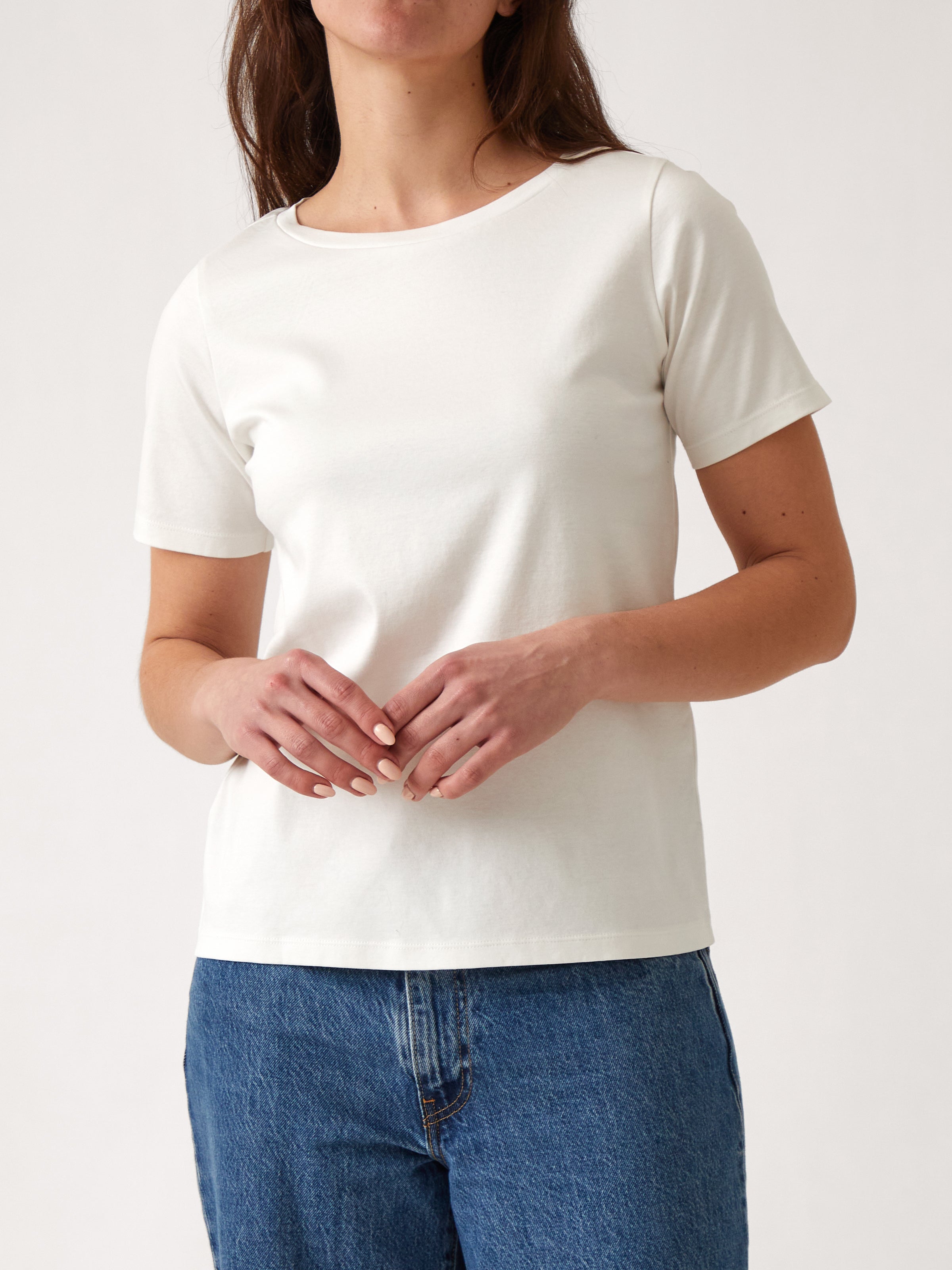 Reese Knit Tee Shirt | White-1