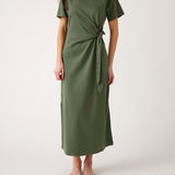 Reese Knit Tie Dress | Green-1