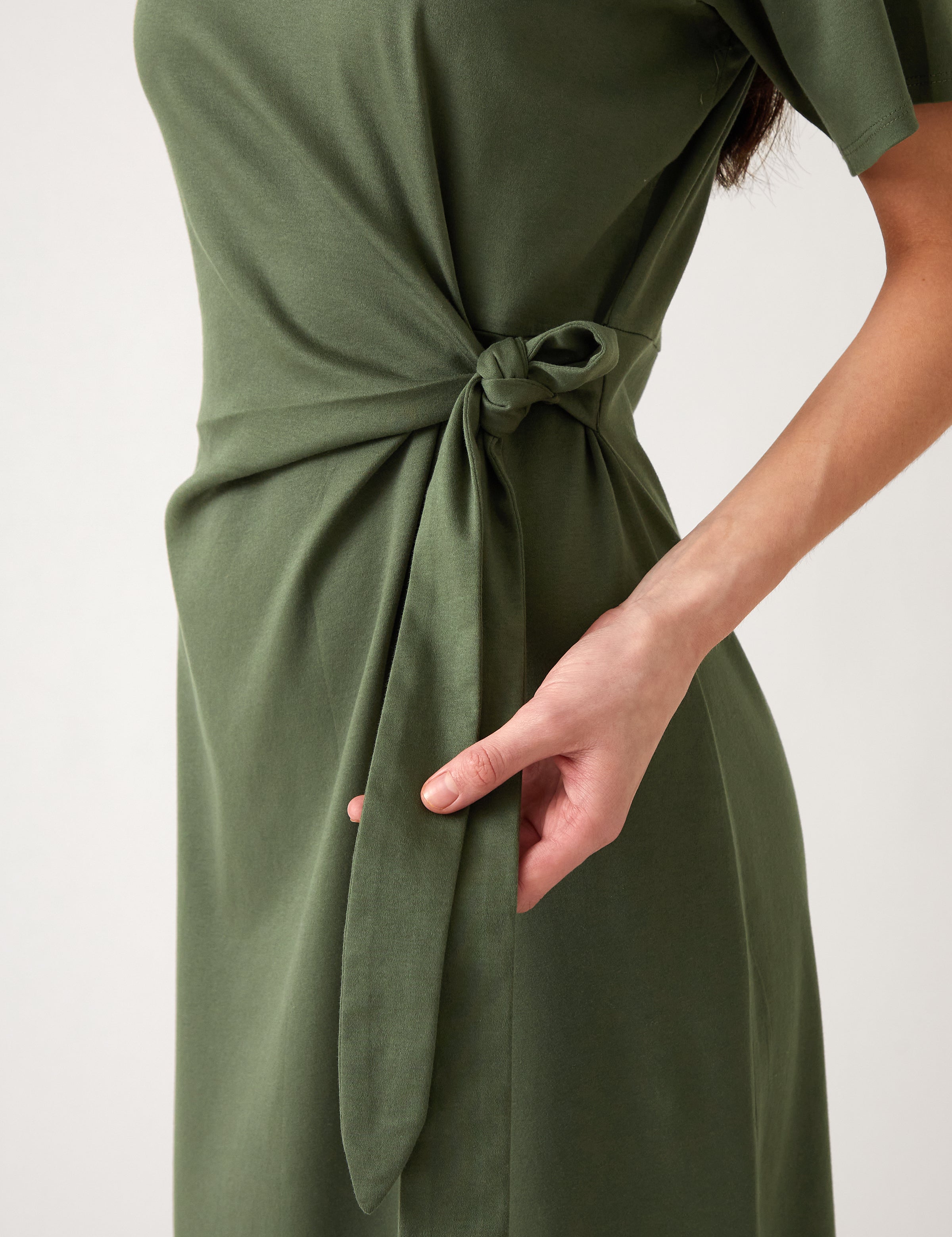 Reese Knit Tie Dress | Green-2