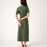 Reese Knit Tie Dress | Green-3