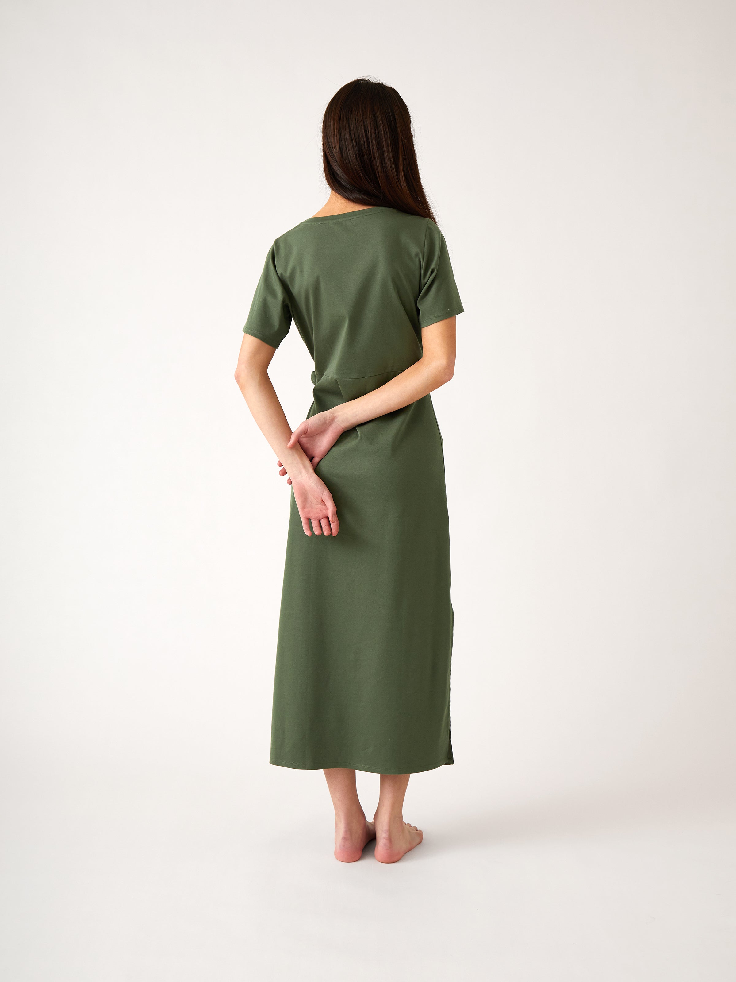Reese Knit Tie Dress | Green-3