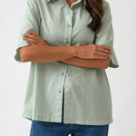 Rhodes Poplin Shirt | Green-1