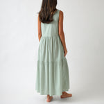 Rhodes Poplin Tier Dress | Green-4