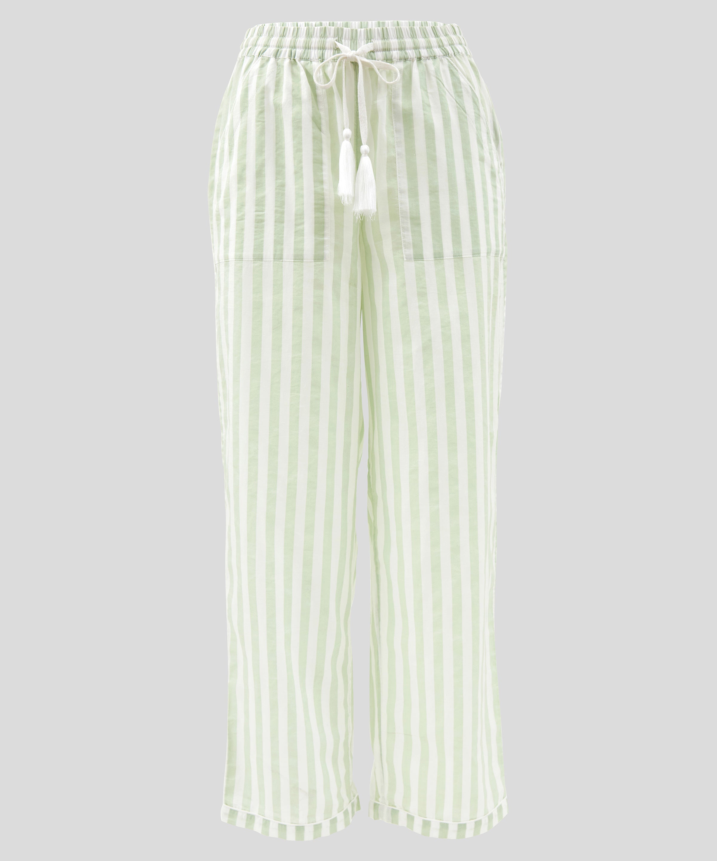 Riley PJ Pants | Green Stripe-2
