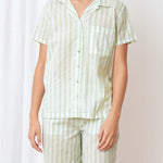 Riley PJ Shirt | Green Stripe-1
