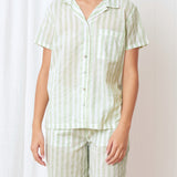 Riley PJ Shirt | Green Stripe-1