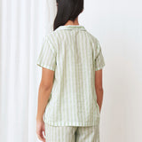 Riley PJ Shirt | Green Stripe-4