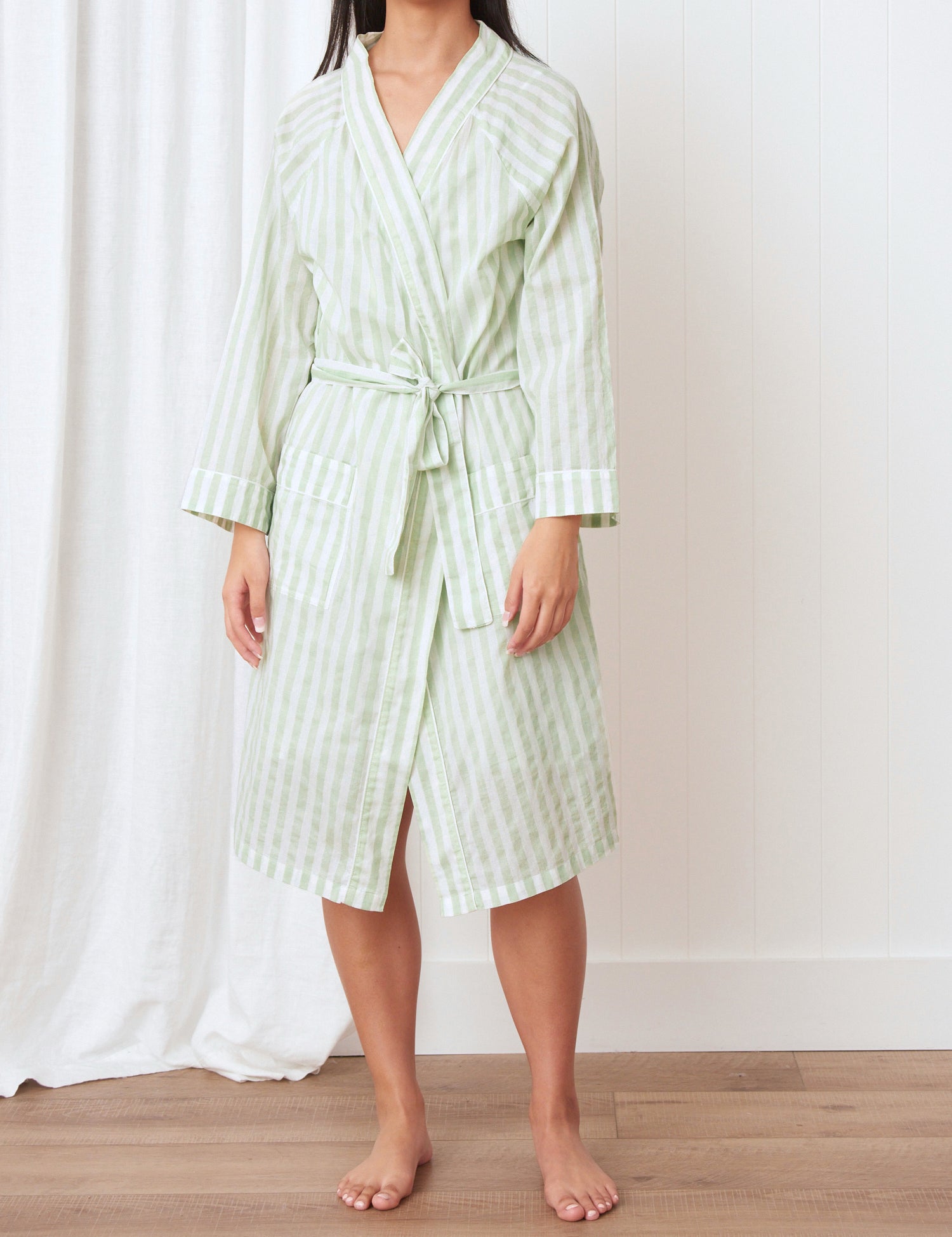 Riley Robe | Green Stripe-1