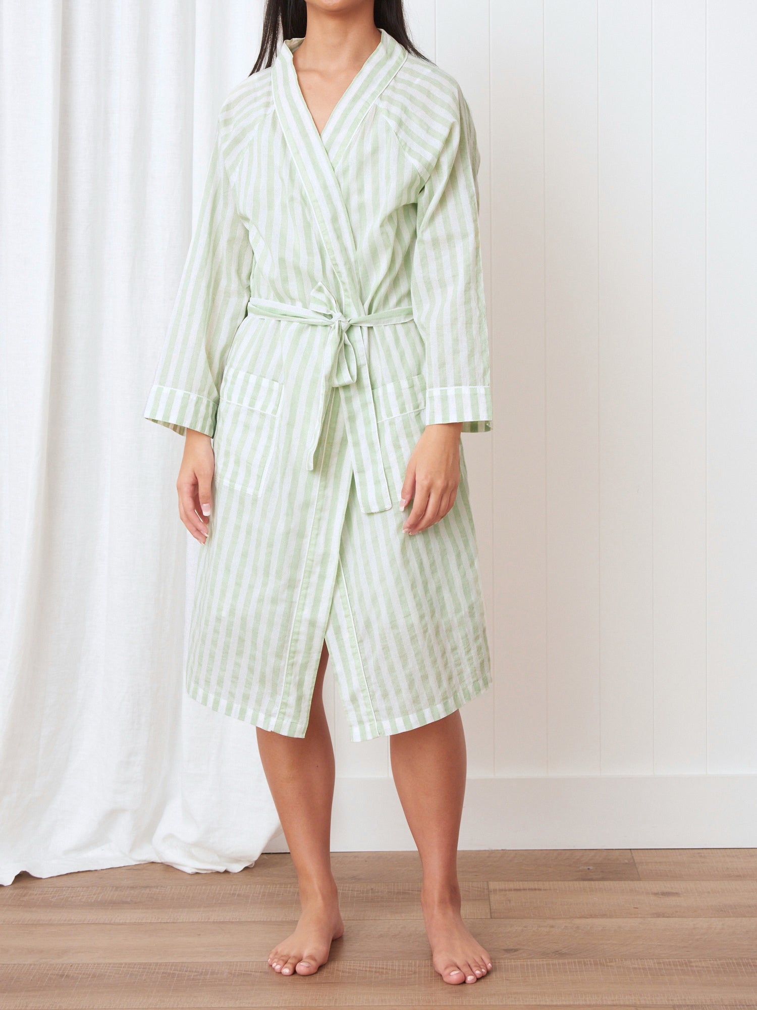 Riley Robe | Green Stripe-1