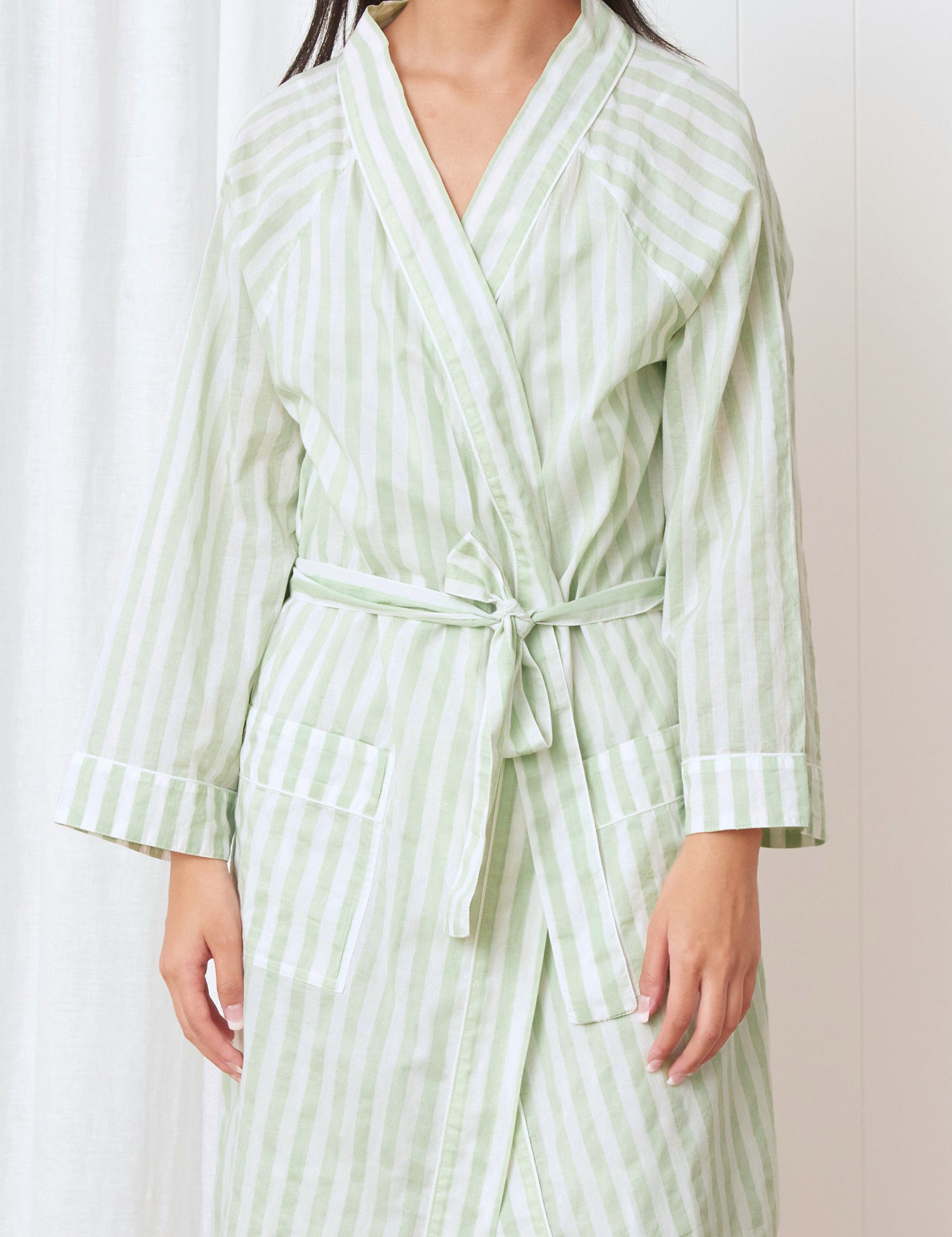 Riley Robe | Green Stripe-3