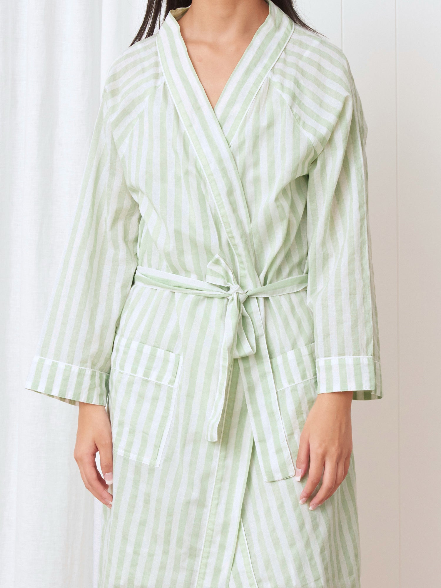 Riley Robe | Green Stripe-3