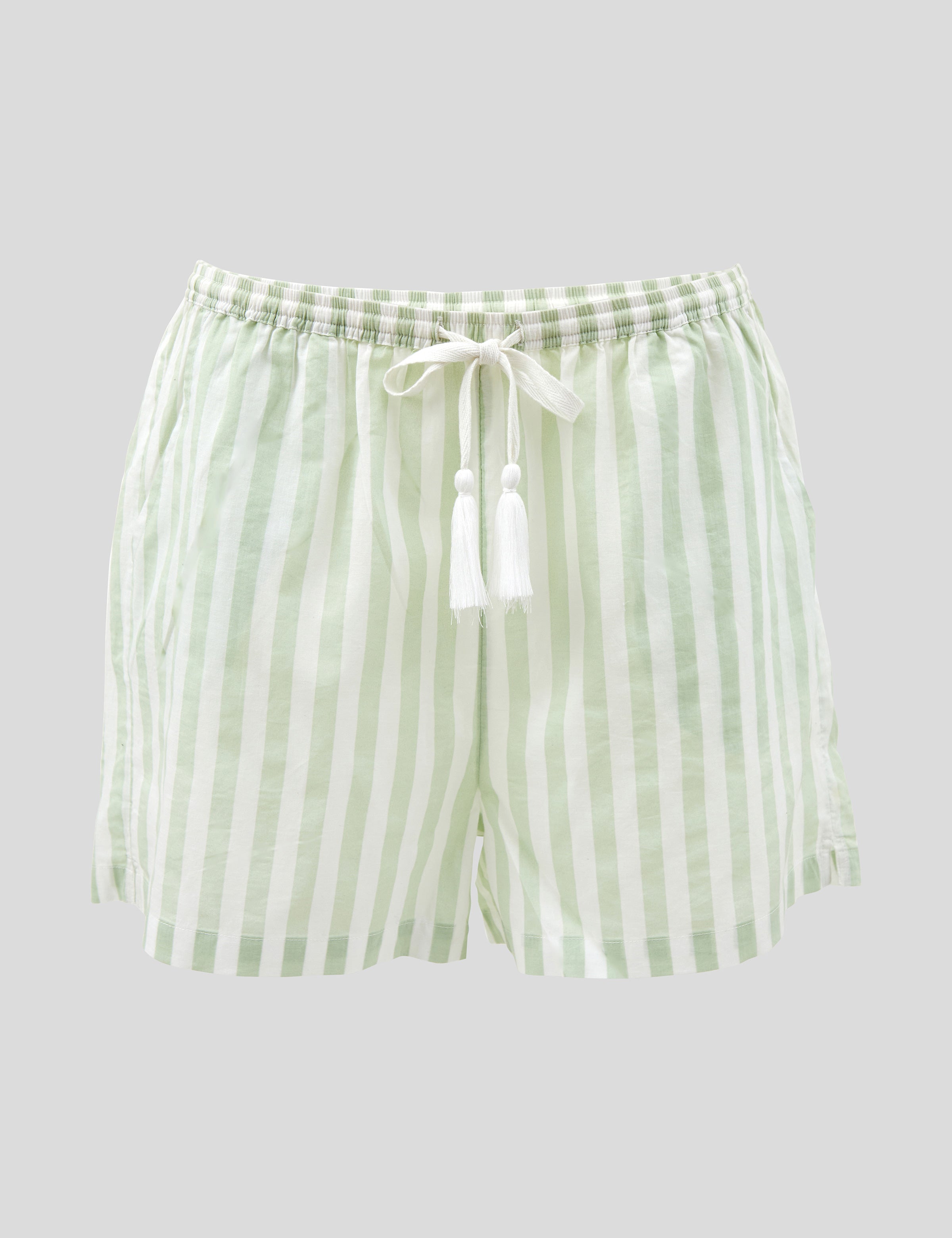 Riley Sleep Shorts | Green Stripe-2