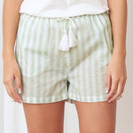 Riley Sleep Shorts | Green Stripe-3