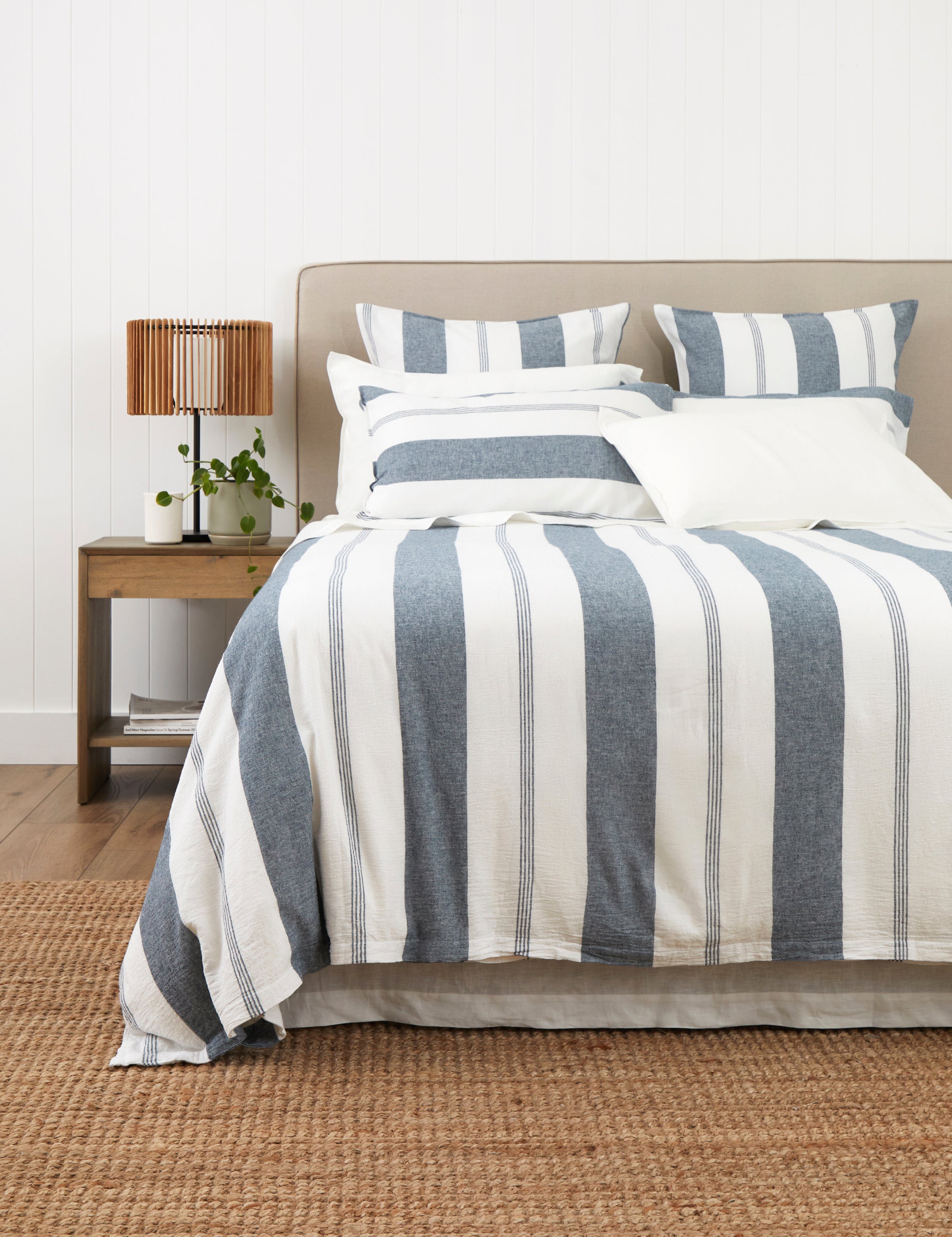 Riverton Duvet Cover Set | Blue Stripe-1