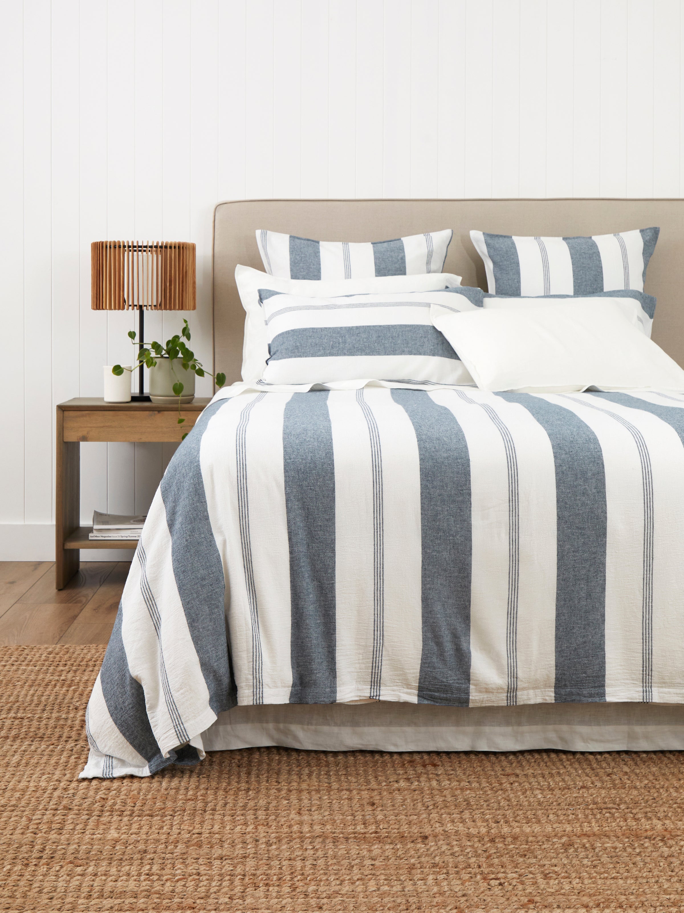 Riverton Duvet Cover Set | Blue Stripe-1