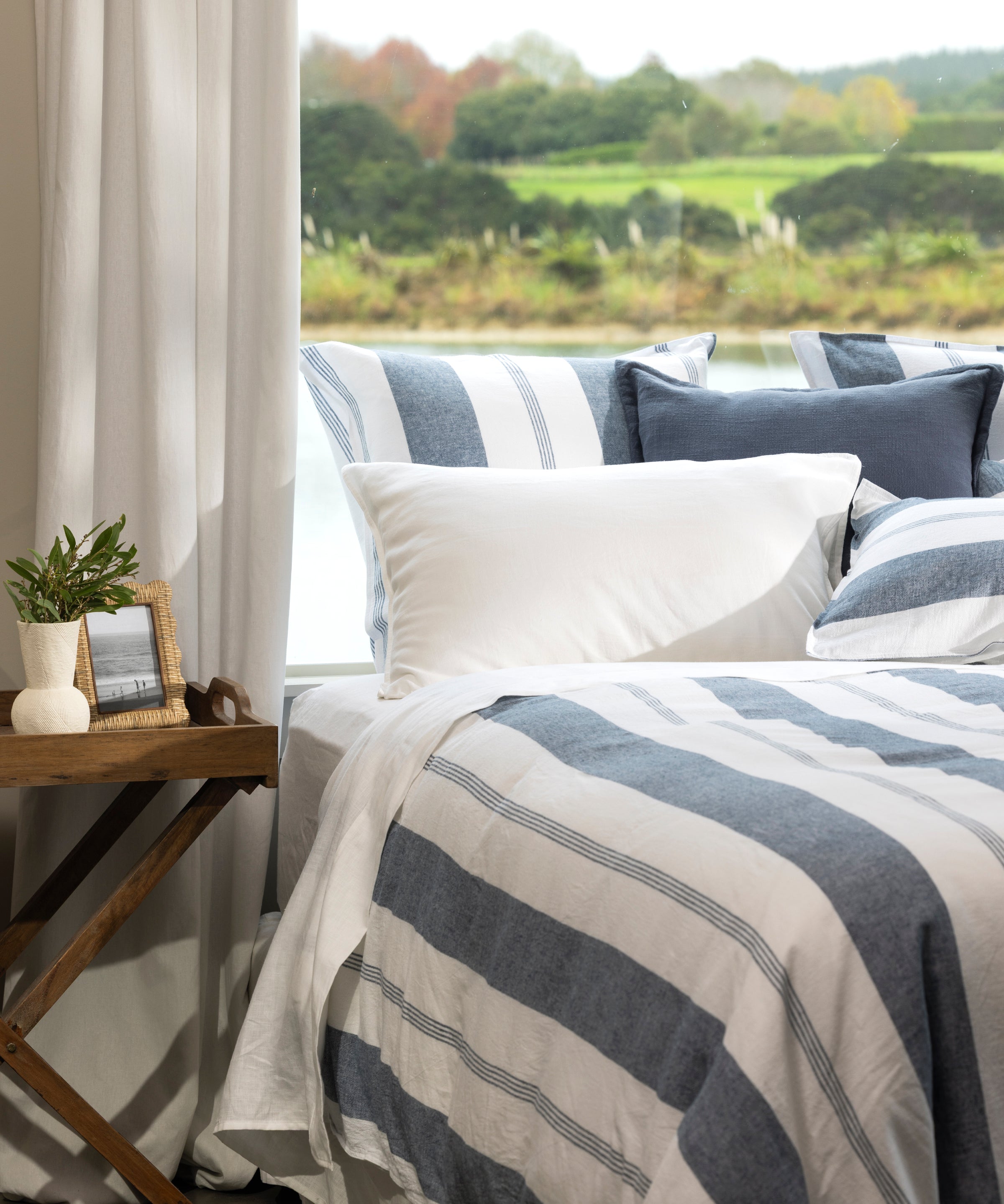 Riverton Duvet Cover Set | Blue Stripe-5