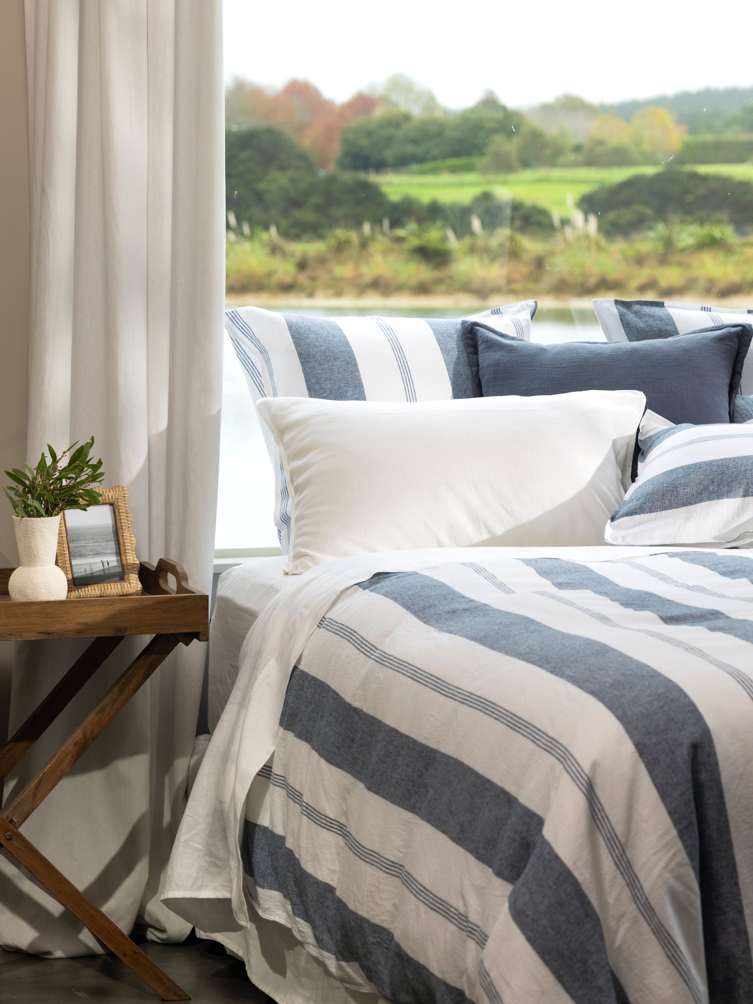 Riverton Duvet Cover Set | Blue Stripe-5