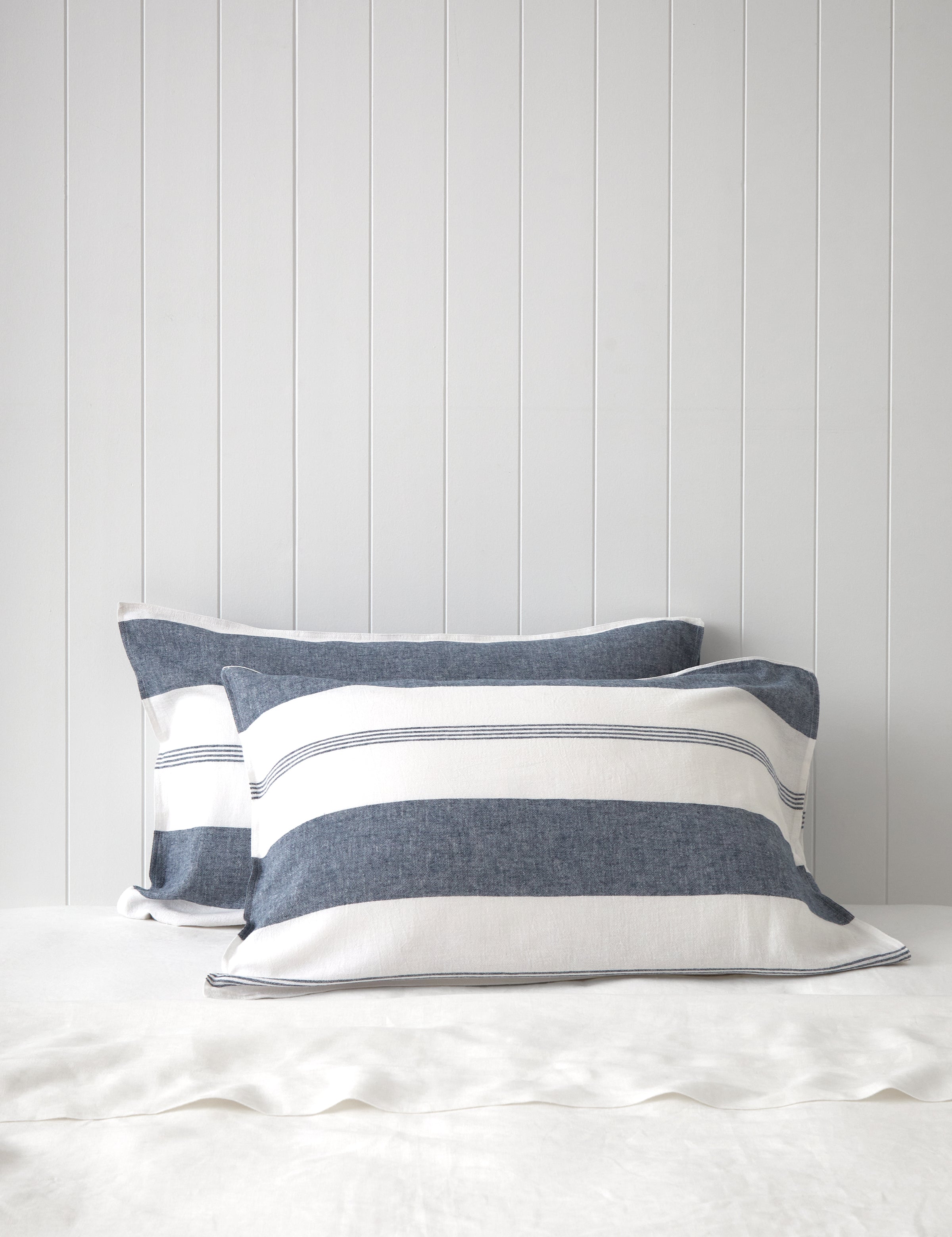 Riverton Standard Pillowcase Set | Blue Stripe-1