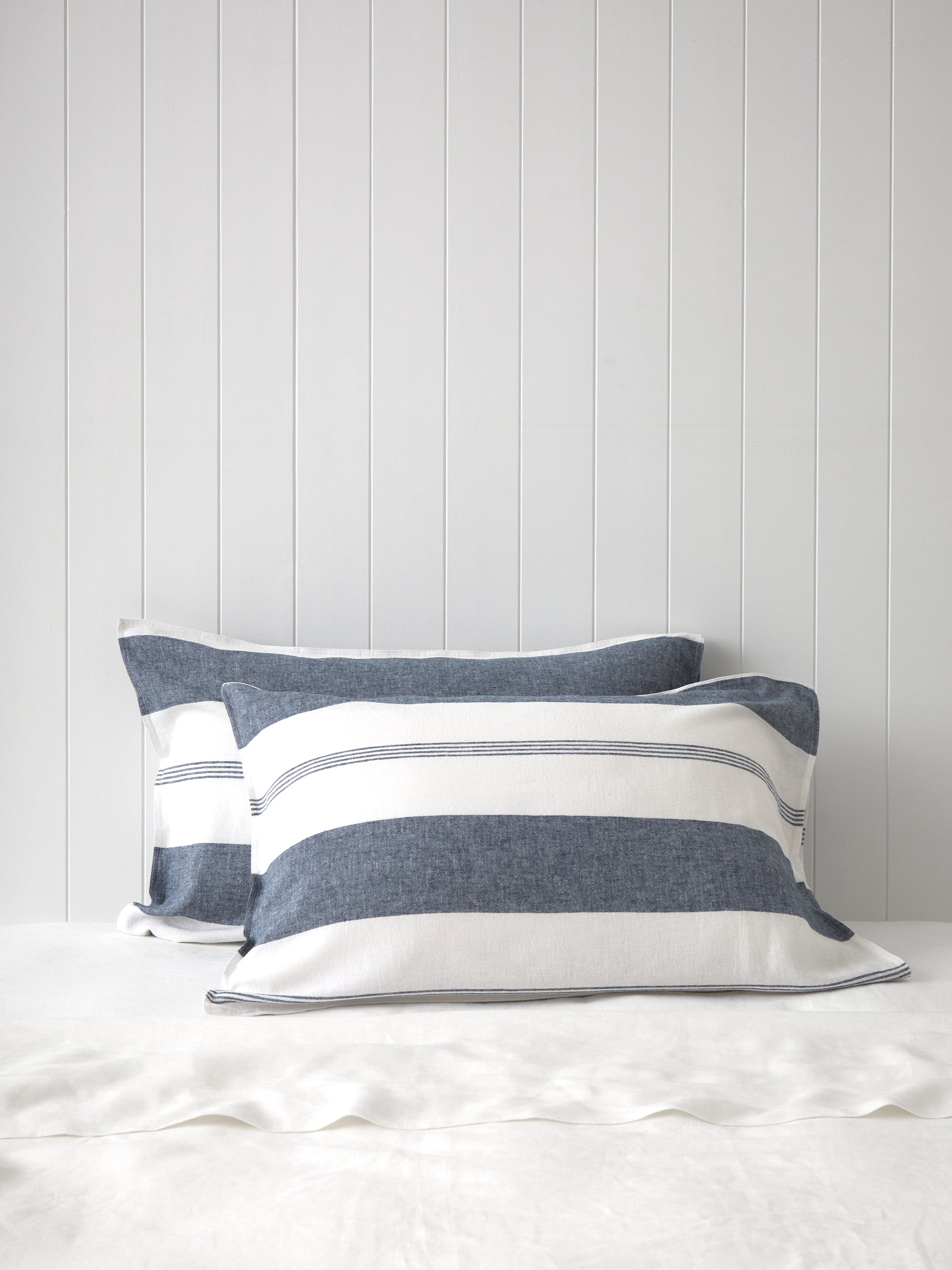 Riverton Standard Pillowcase Set | Blue Stripe-1