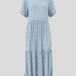 Riviera Rayon Tier Dress | Blue Gingham-2
