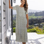 Riviera Rayon Tier Dress | Green Floral-5